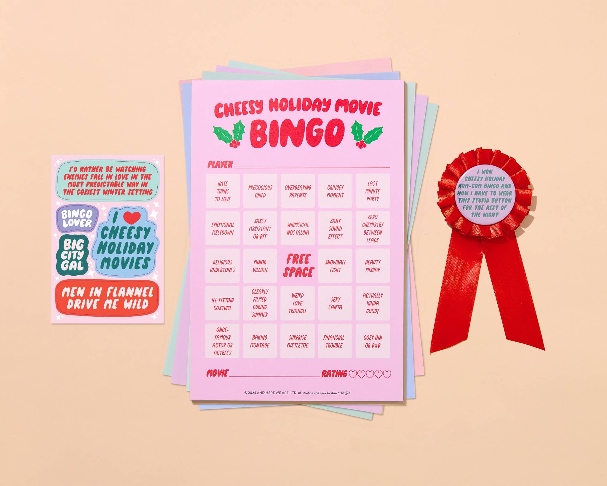 Cheesy Holiday Movie Night Bingo