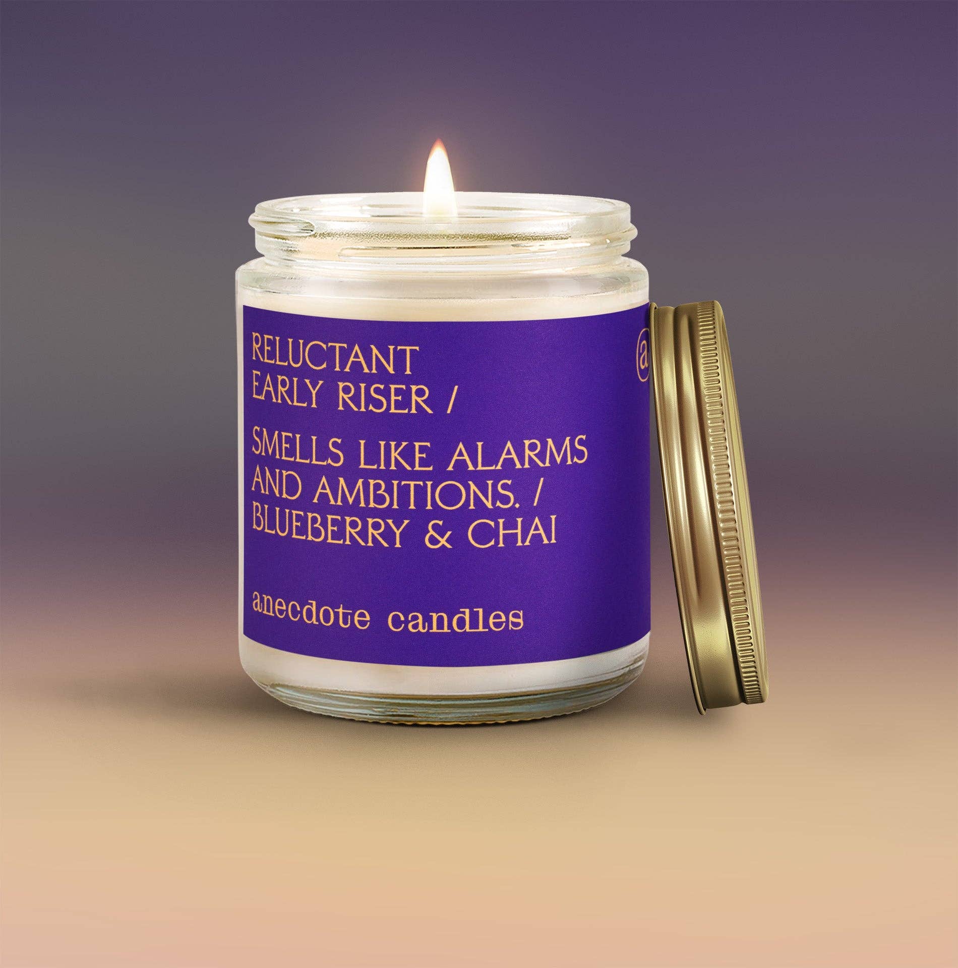 Reluctant Early Riser (Blueberry & Chai) Glass Jar Candle