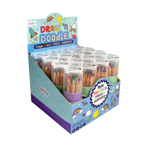 Draw 'n' Doodle Mini Colored Pencils + Sharpener (Set of 12)