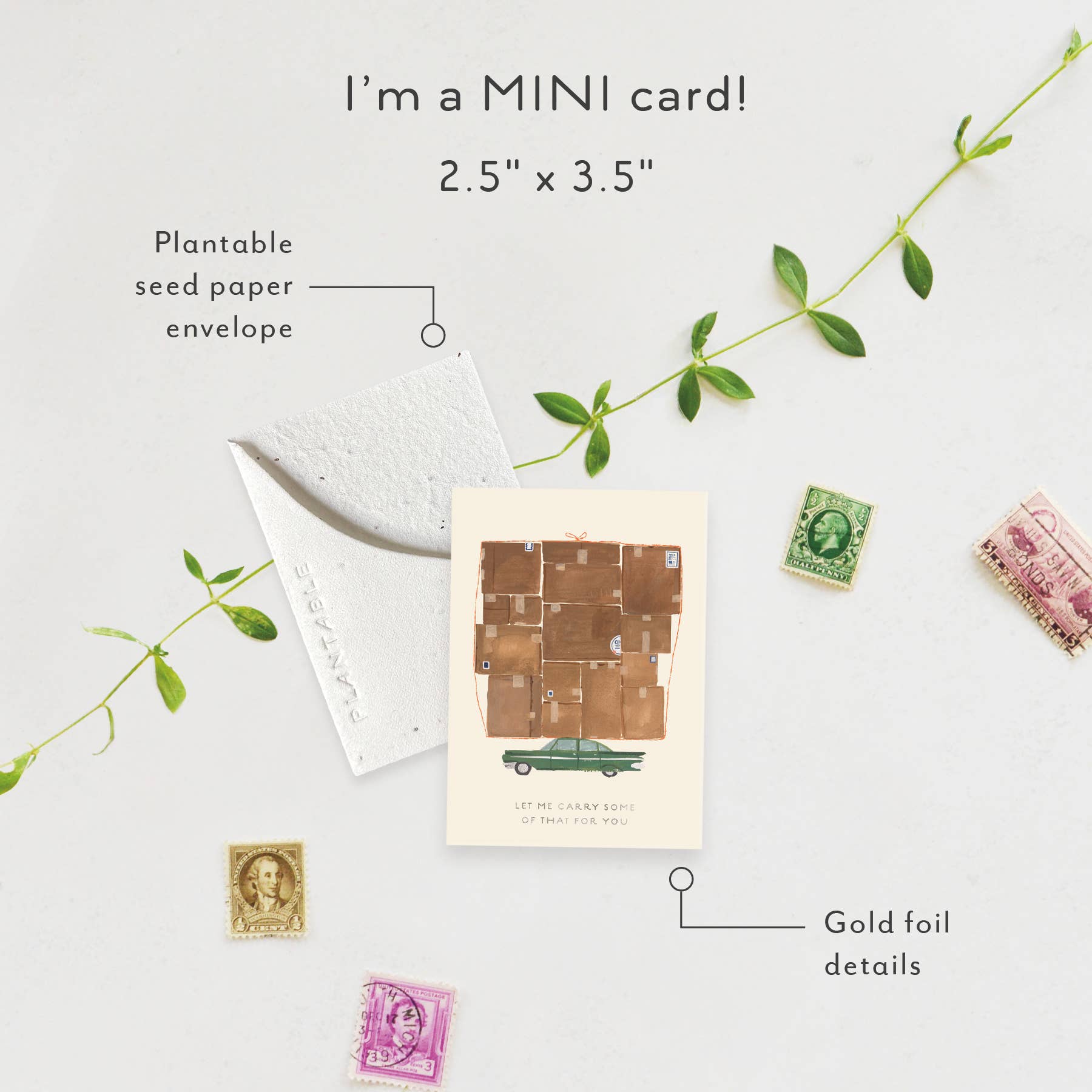"Let Me Carry Some" Mini Greeting Card