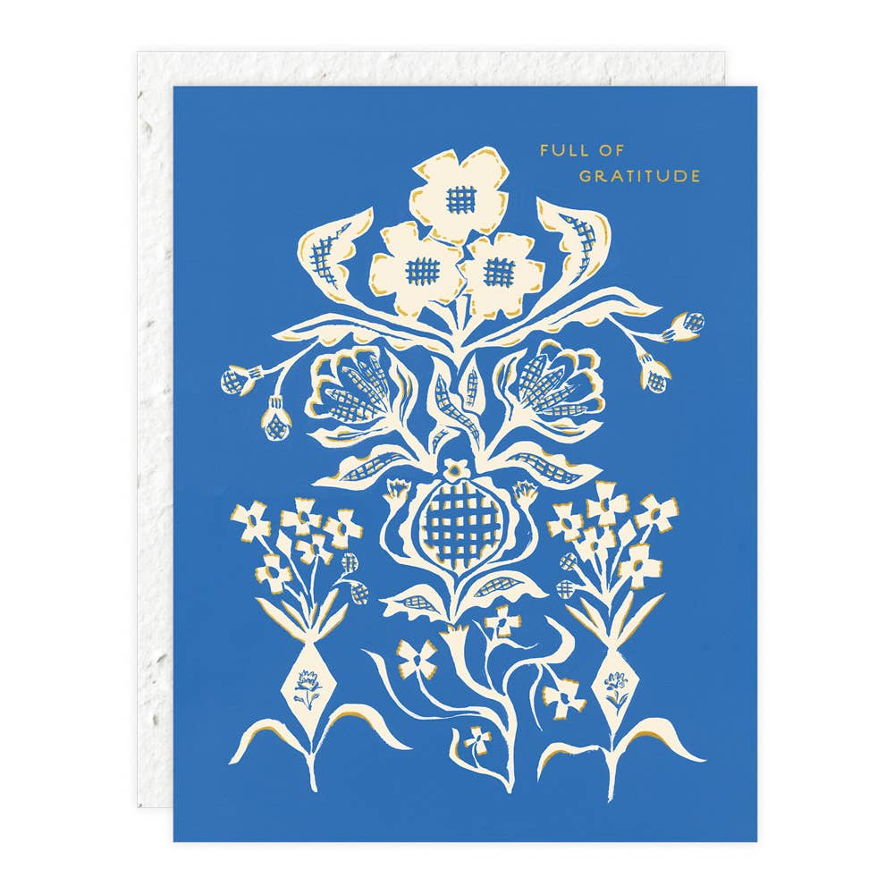Blue Flower Bouquet - Thank You Card