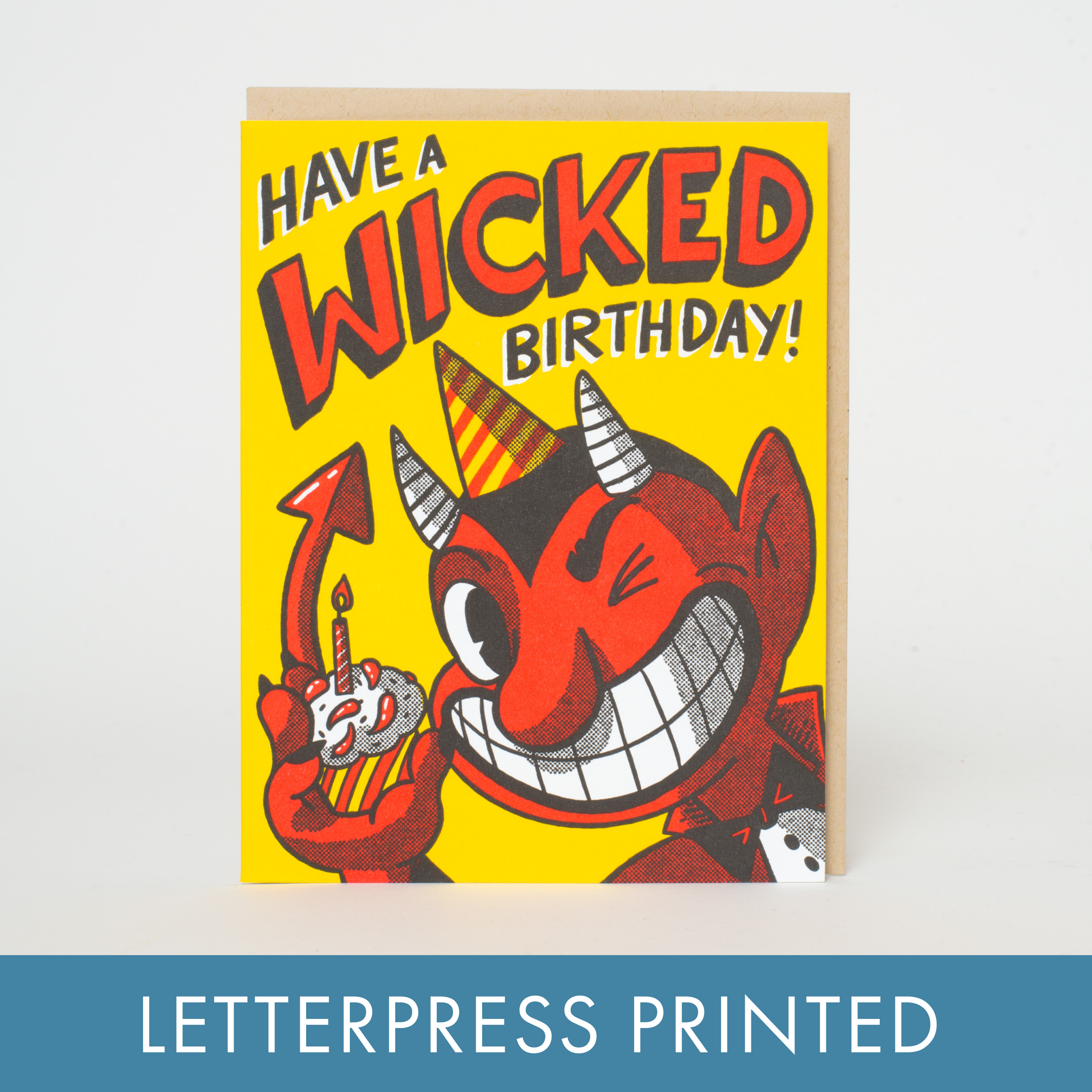 "Birthday Devil" Letterpress Greeting Card