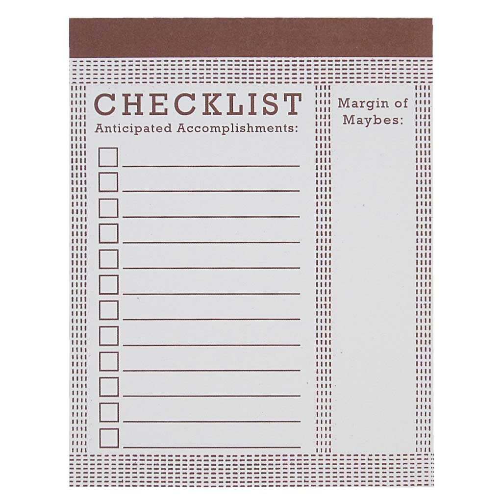 Checklist: Anticipated Accomplishments