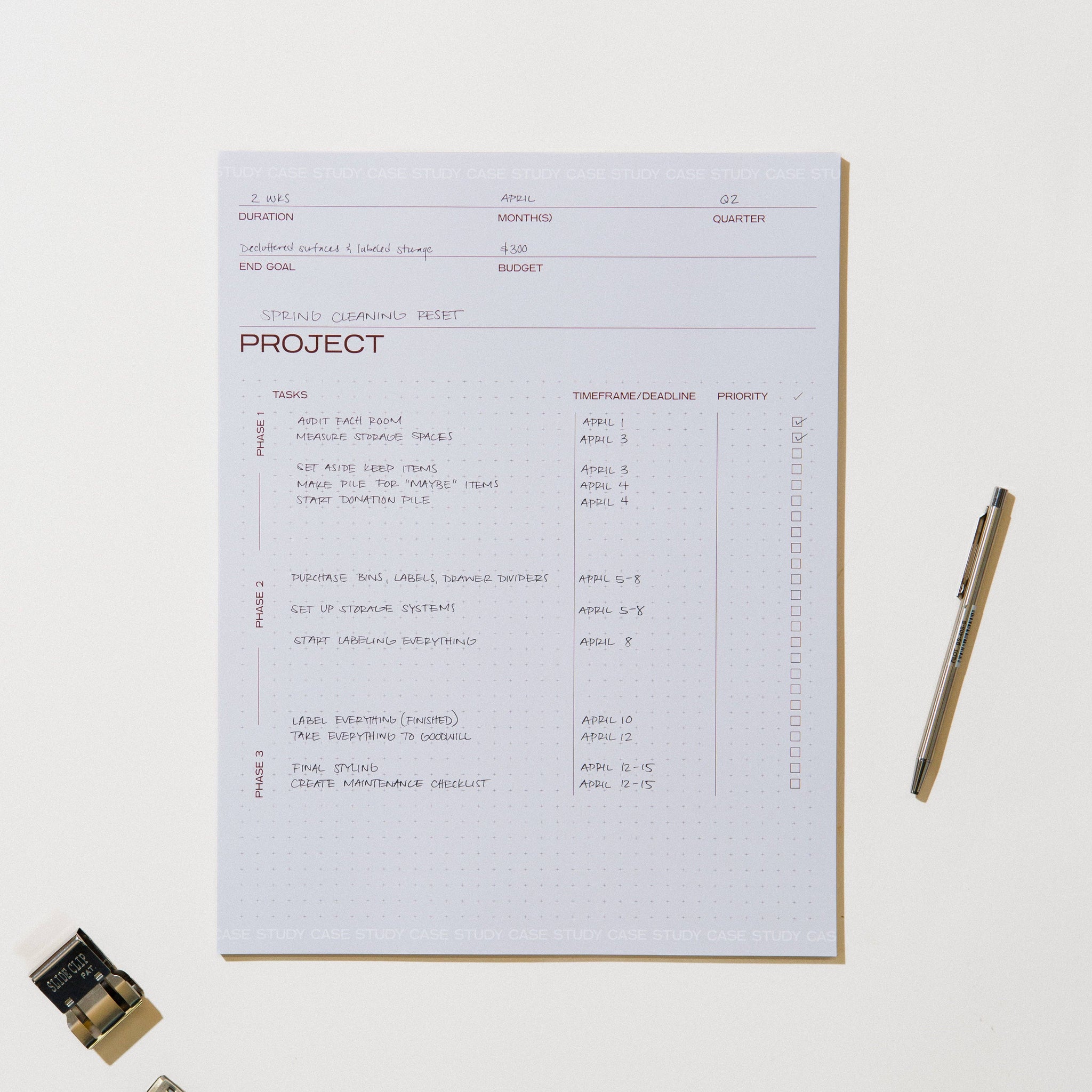 Project Planner Notepad – More Than Words