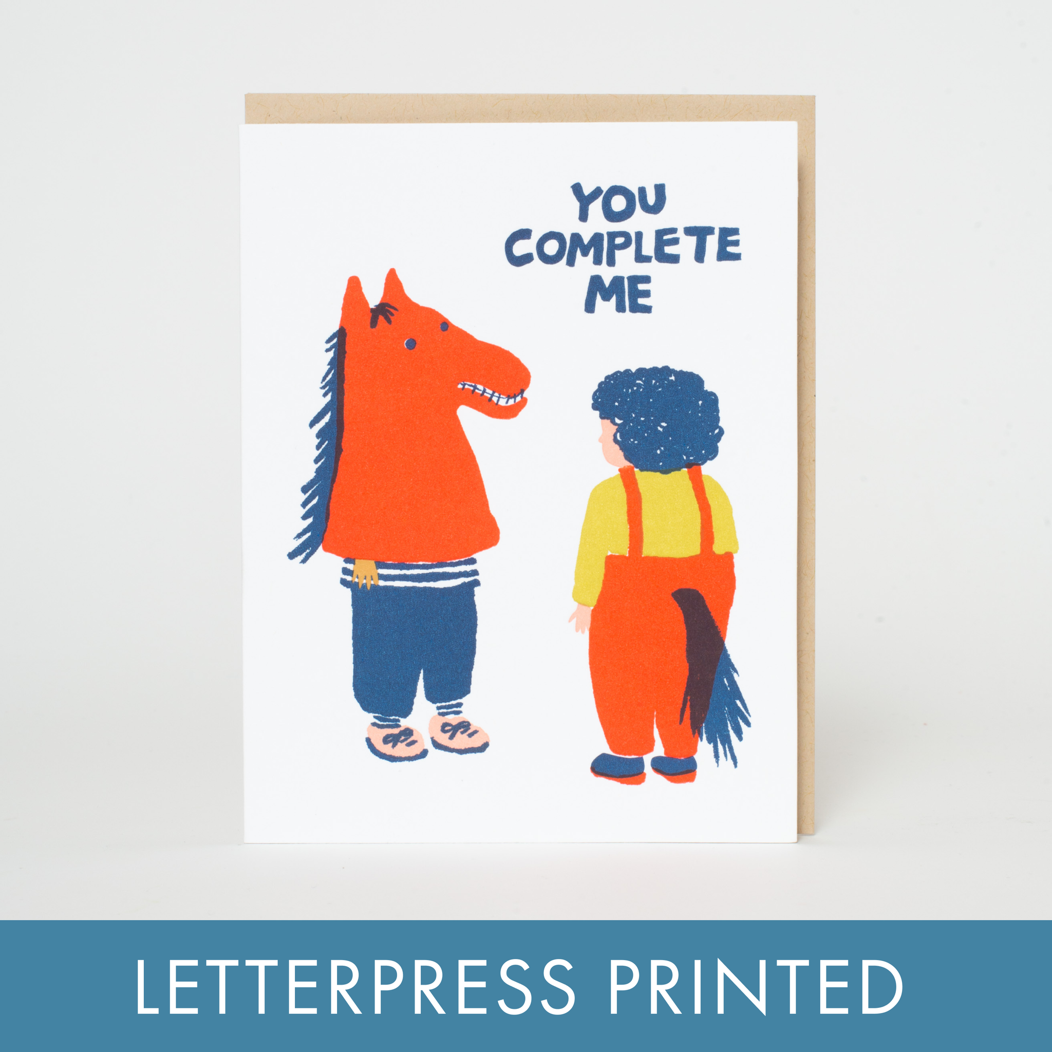 "You Complete Me" Letterpress Greeting Card