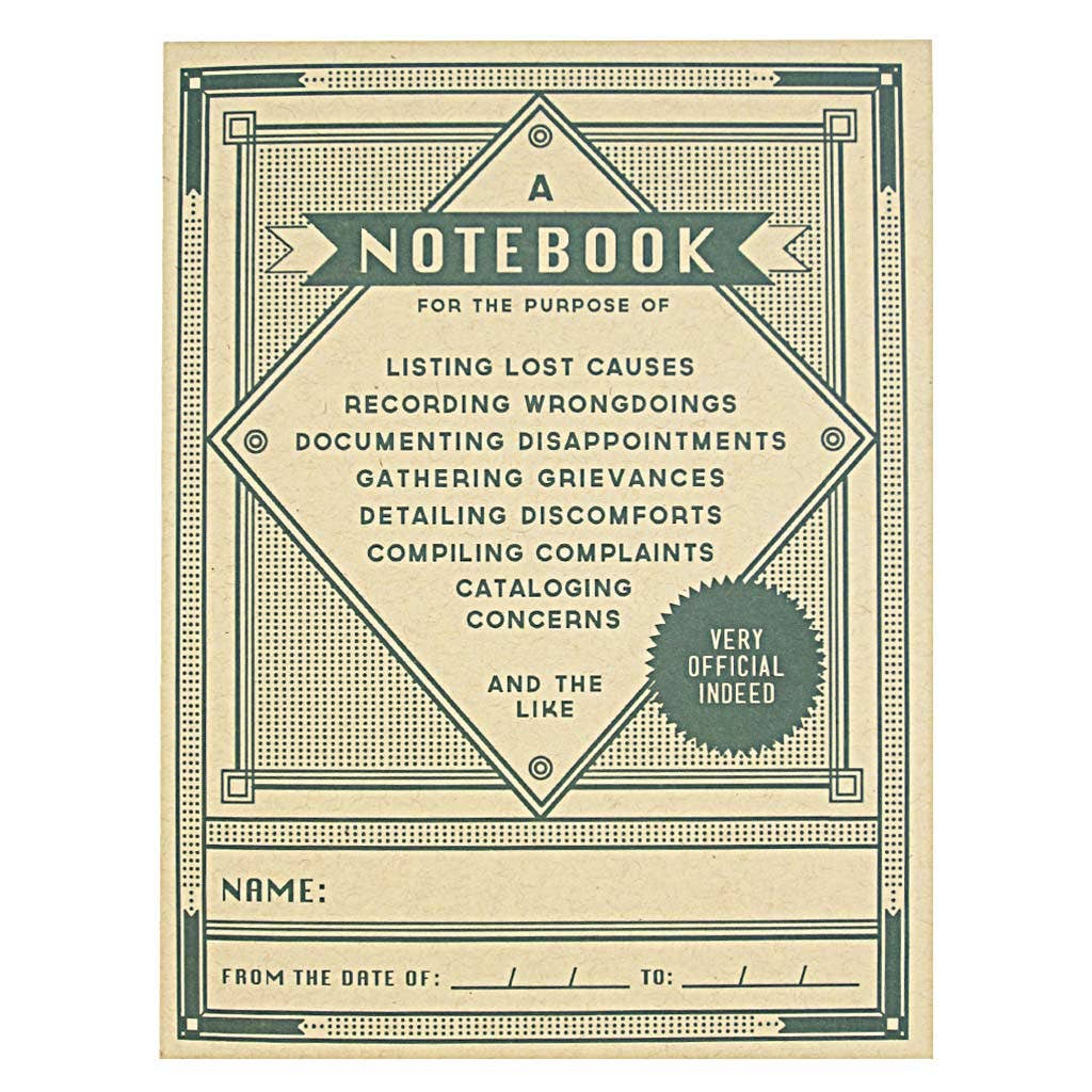 "Documenting Disappointments" Notebook