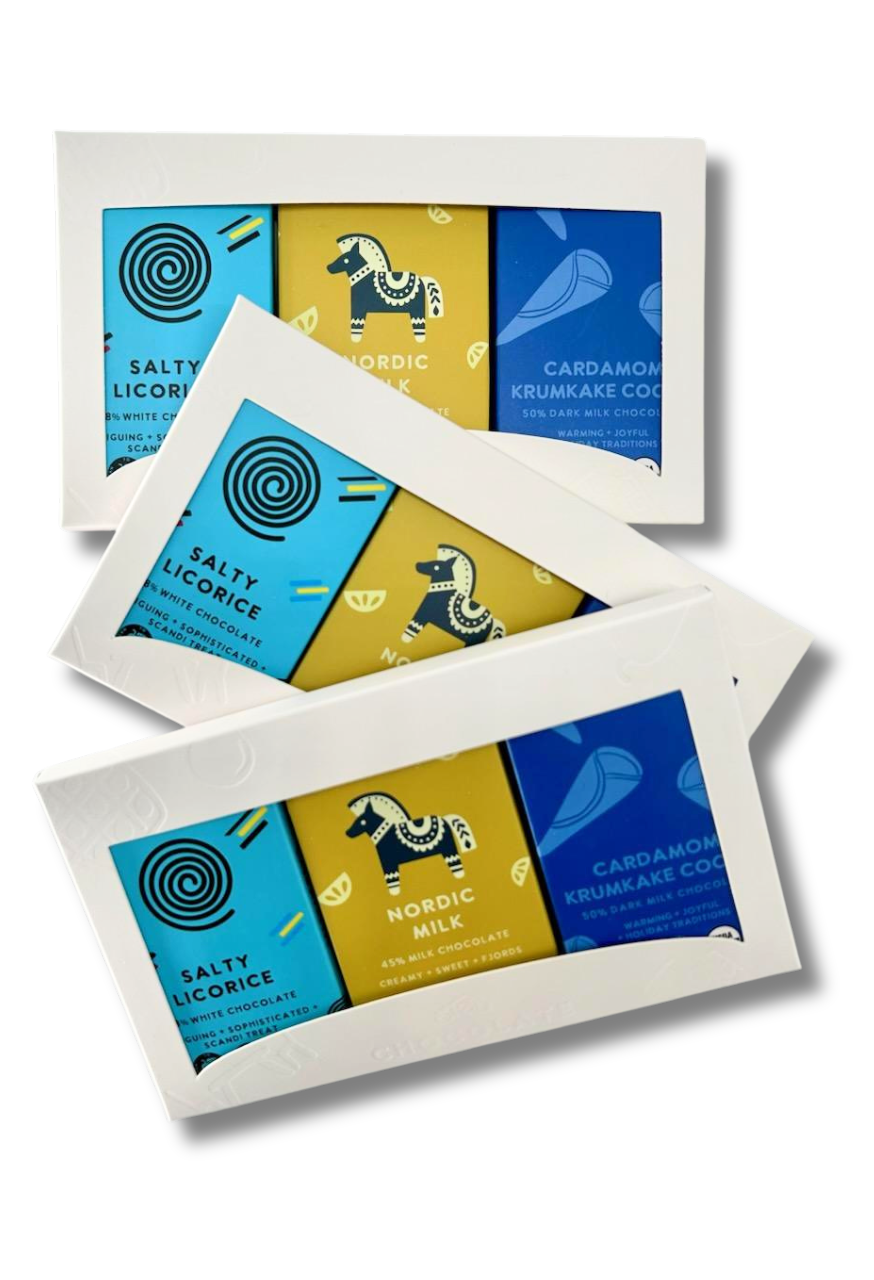 Nordic Mini Collection: Scandinavian-Inspired Chocolate (Set of 3)