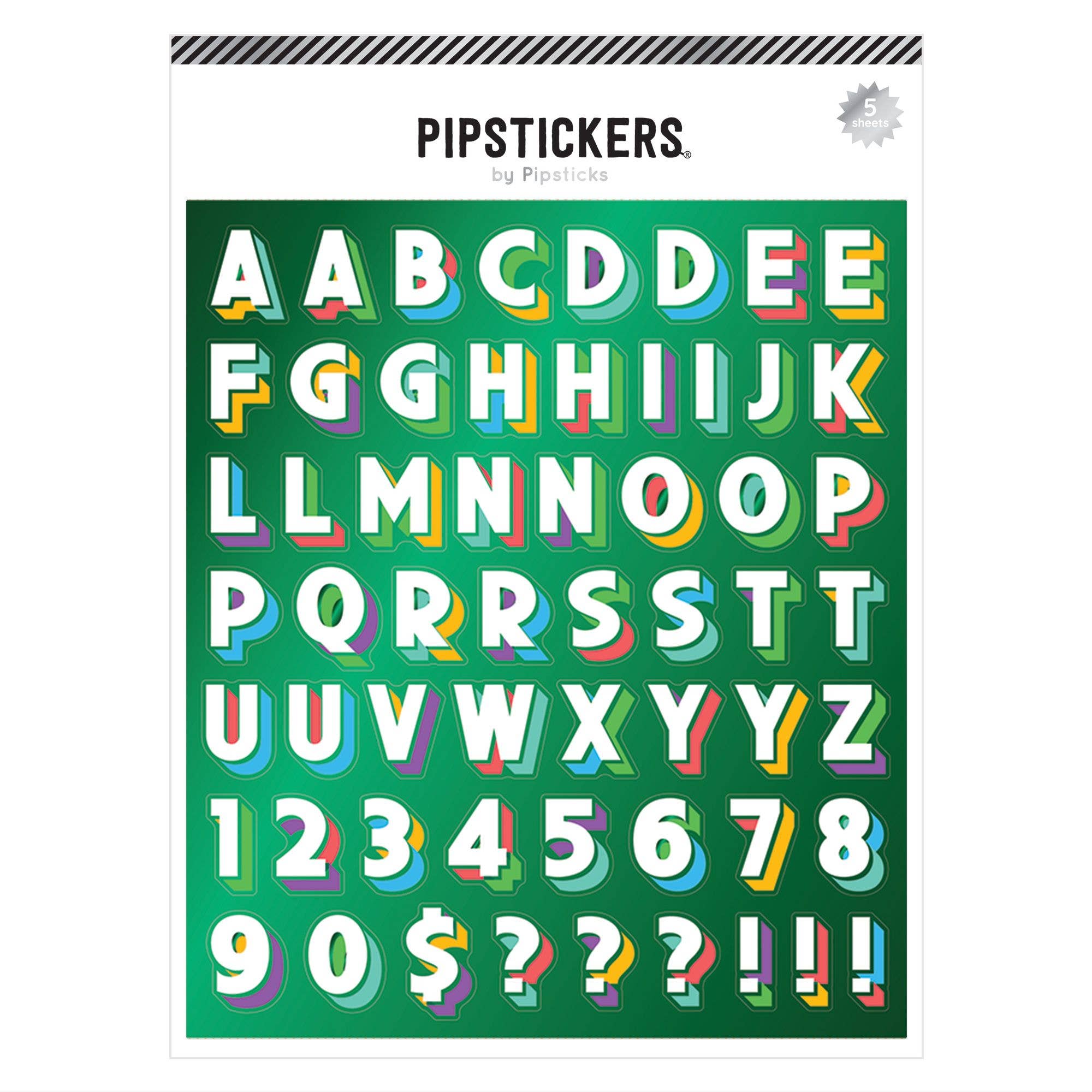 "Shadow Pop" Big Alphabet Stickers (5ct)