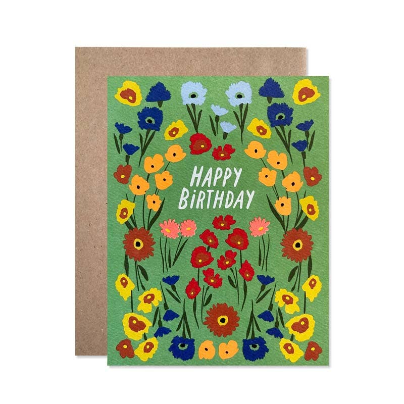 "Green Garden Birthday" Greeting Card