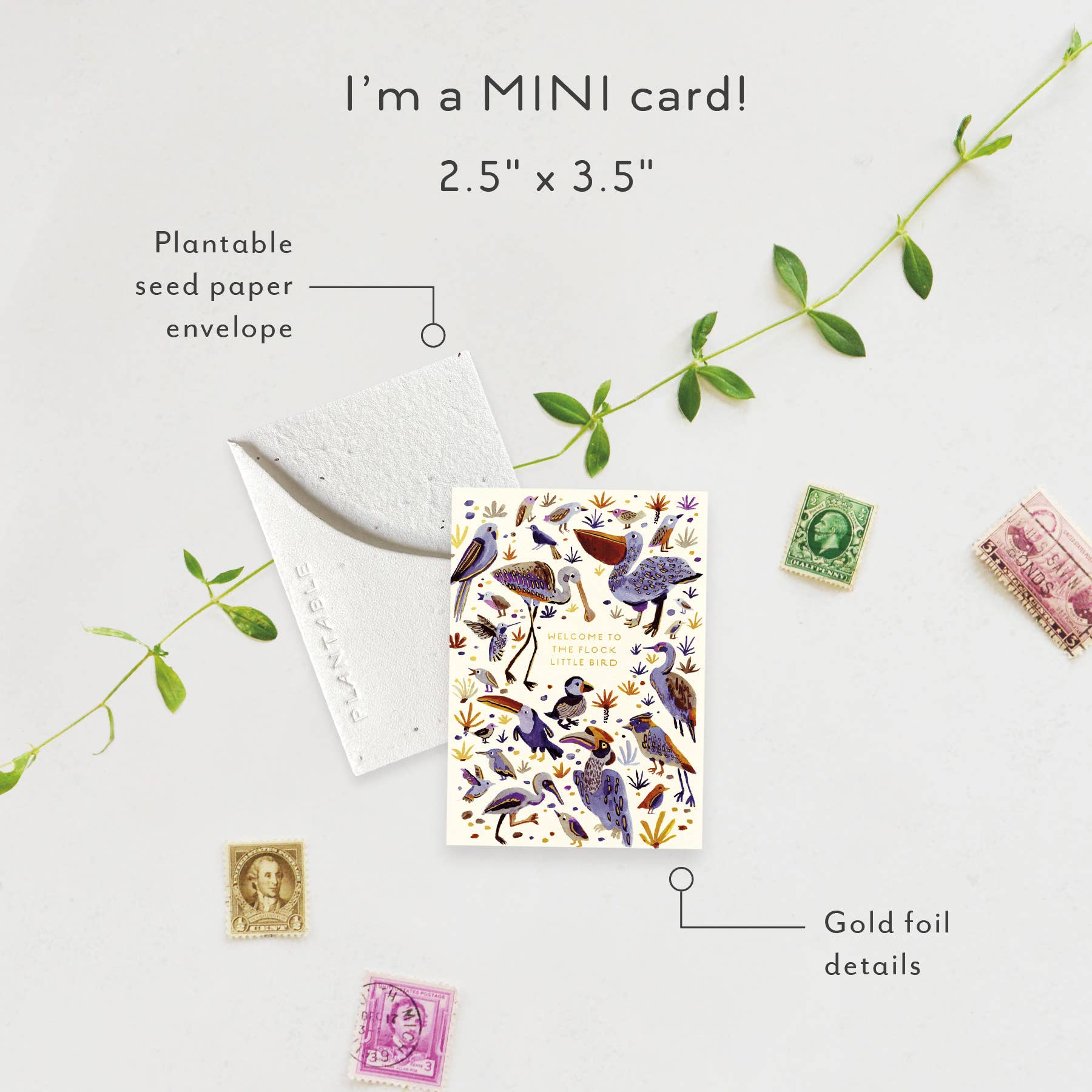 "Little Bird" Mini Greeting Card