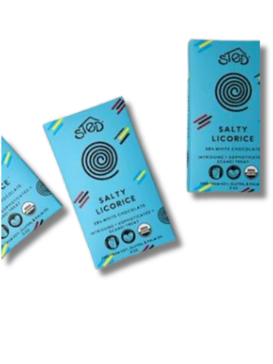 Mini Salty Licorice (38% White Chocolate)