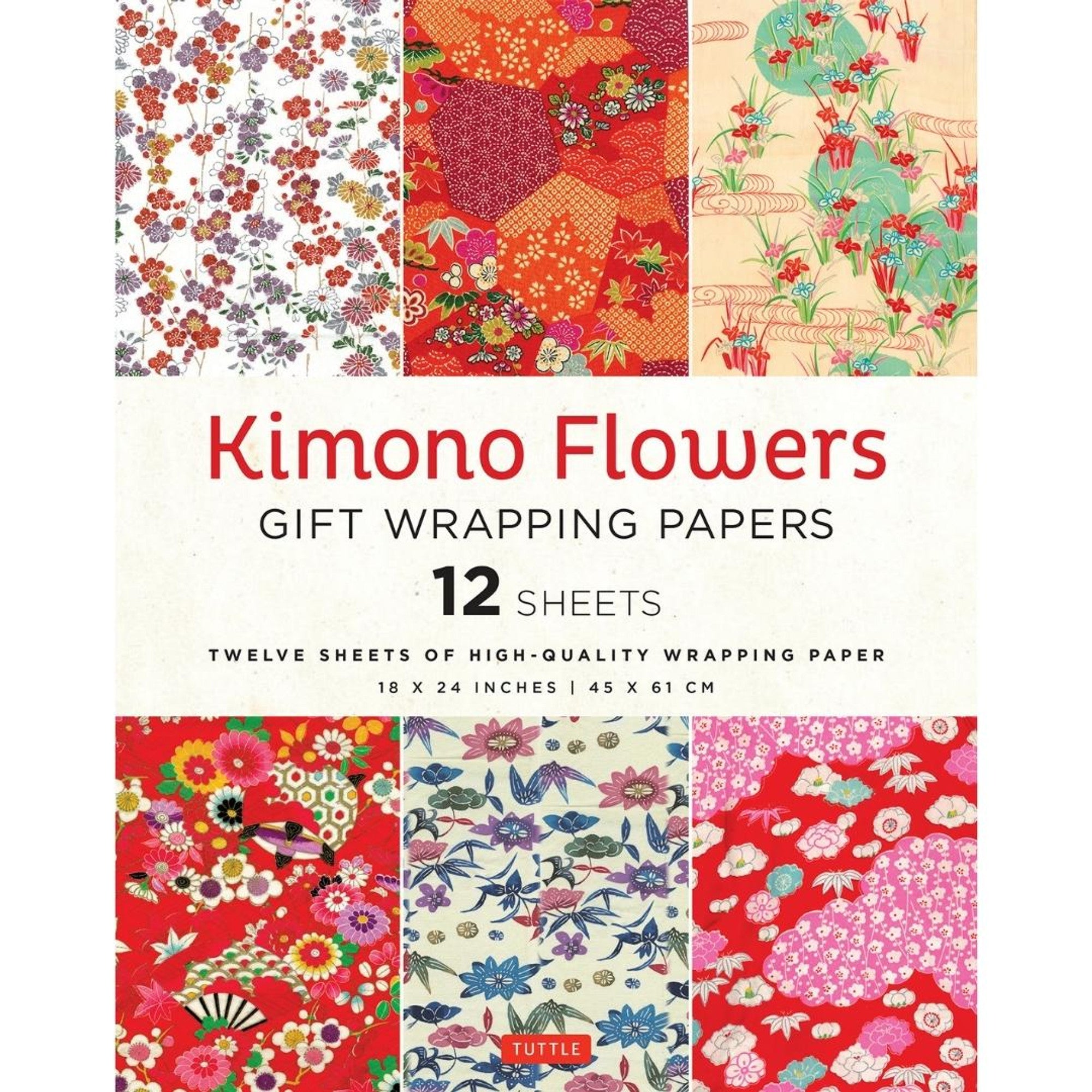 Kimono Flowers Gift Wrapping Papers - 12 Sheets