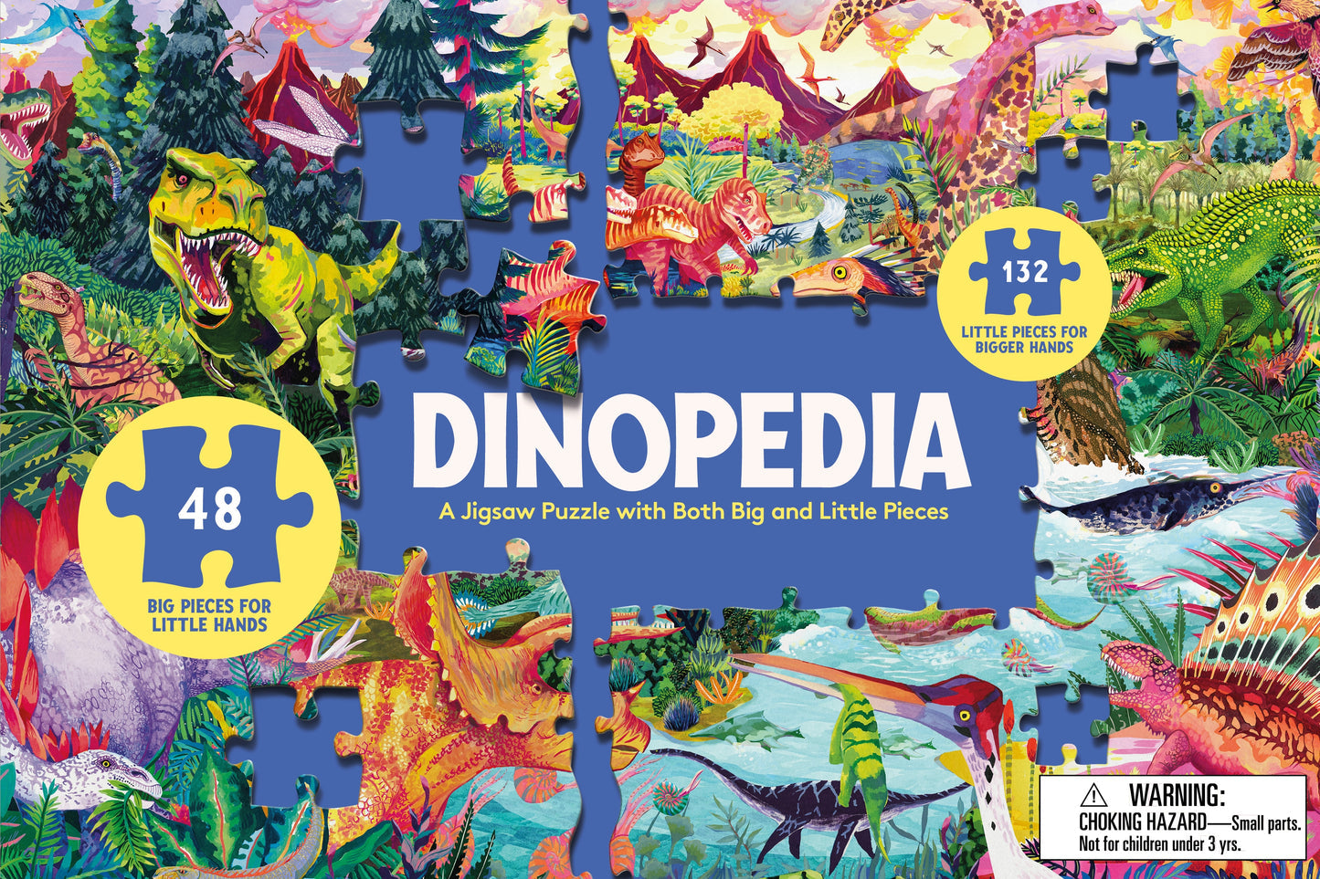 "Dinopedia" Jigsaw Puzzle With Both Big and Little Pieces (180 Piece)