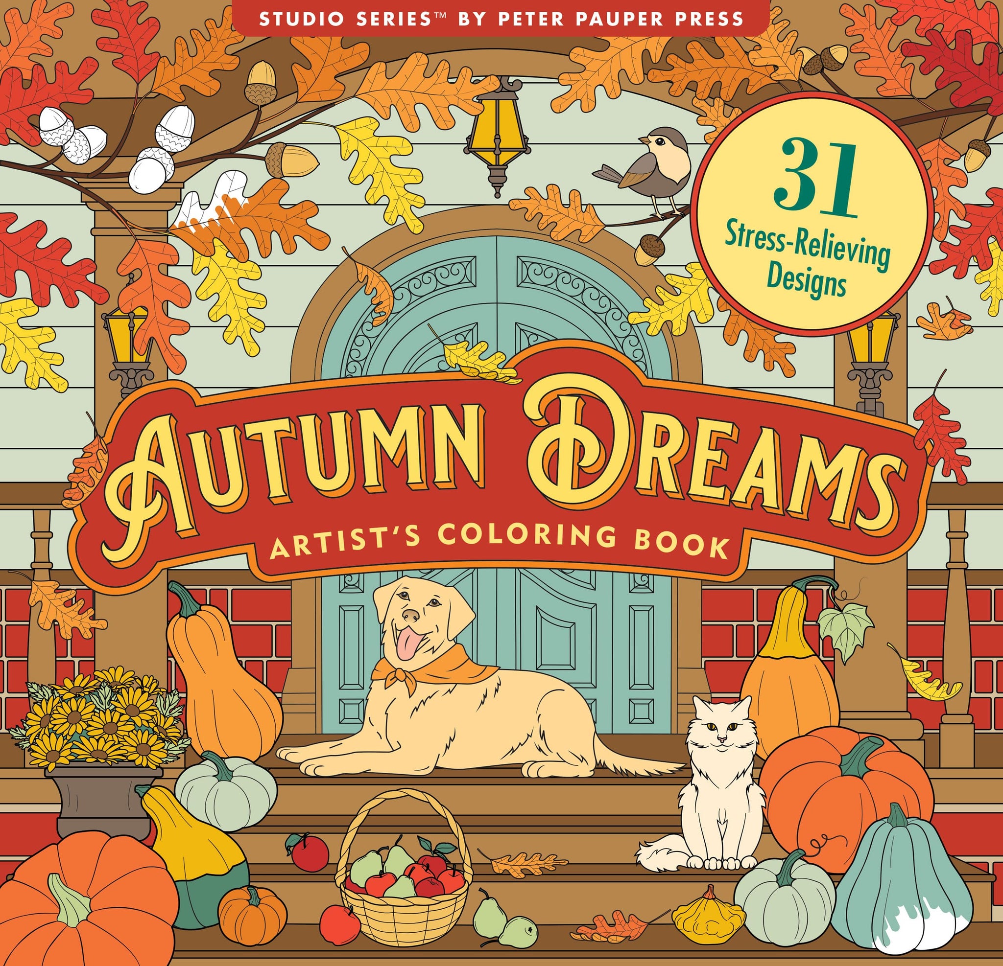 Autumn Dreams Coloring Book - 31 Stress Free Designs (Peforated Pages for Easy Removal) - Peter Pauper Press Inc Cover Image