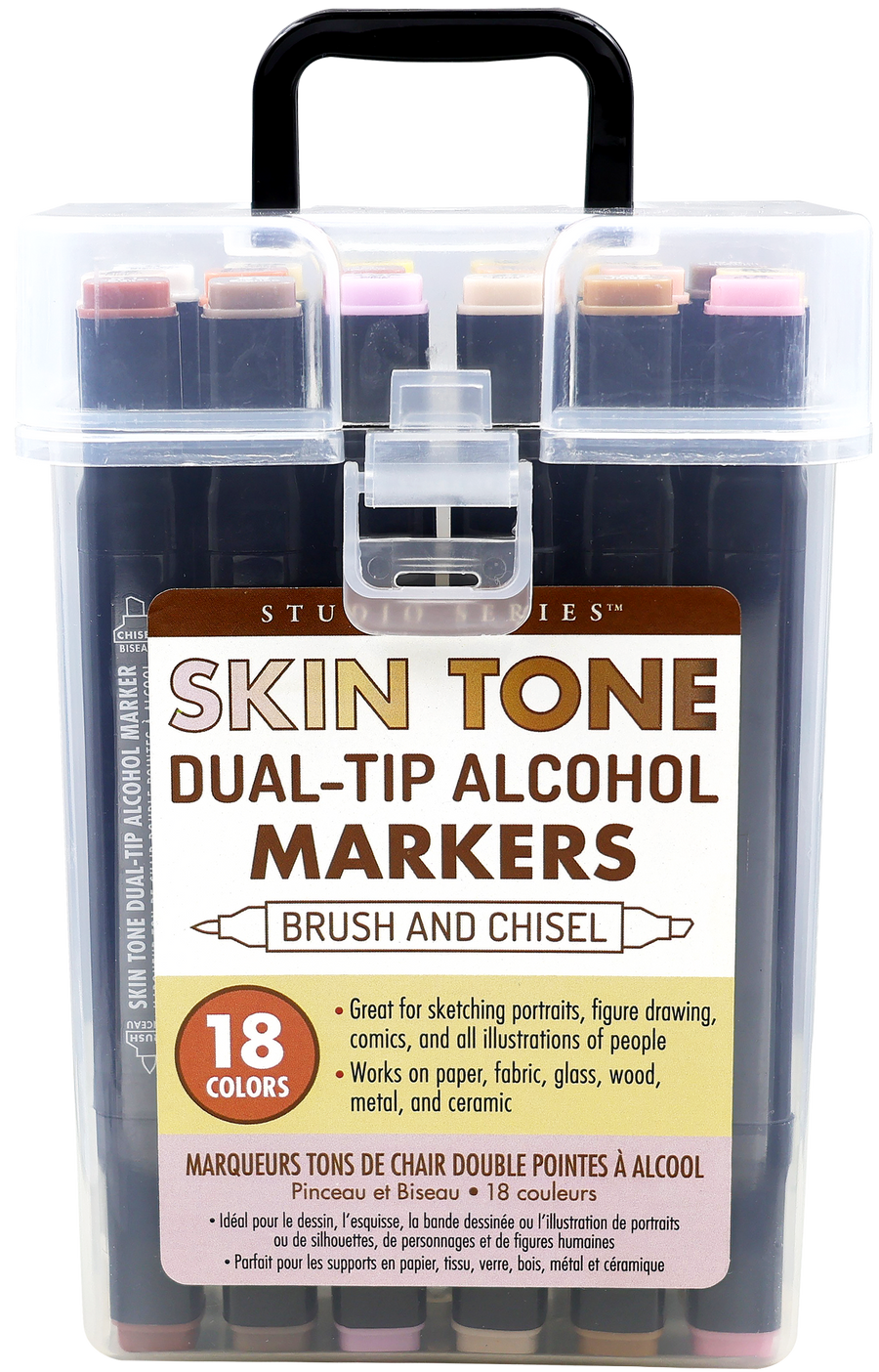 Studio Series: Dual-Tip Skin Tone Alcohol Markers (Set of 18 Colors)