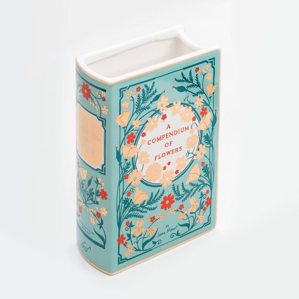"A Compendium of Flowers" Bibliophile Ceramic Vase