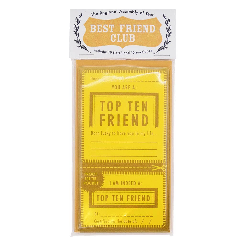 "Top Ten Friend" Note Cards