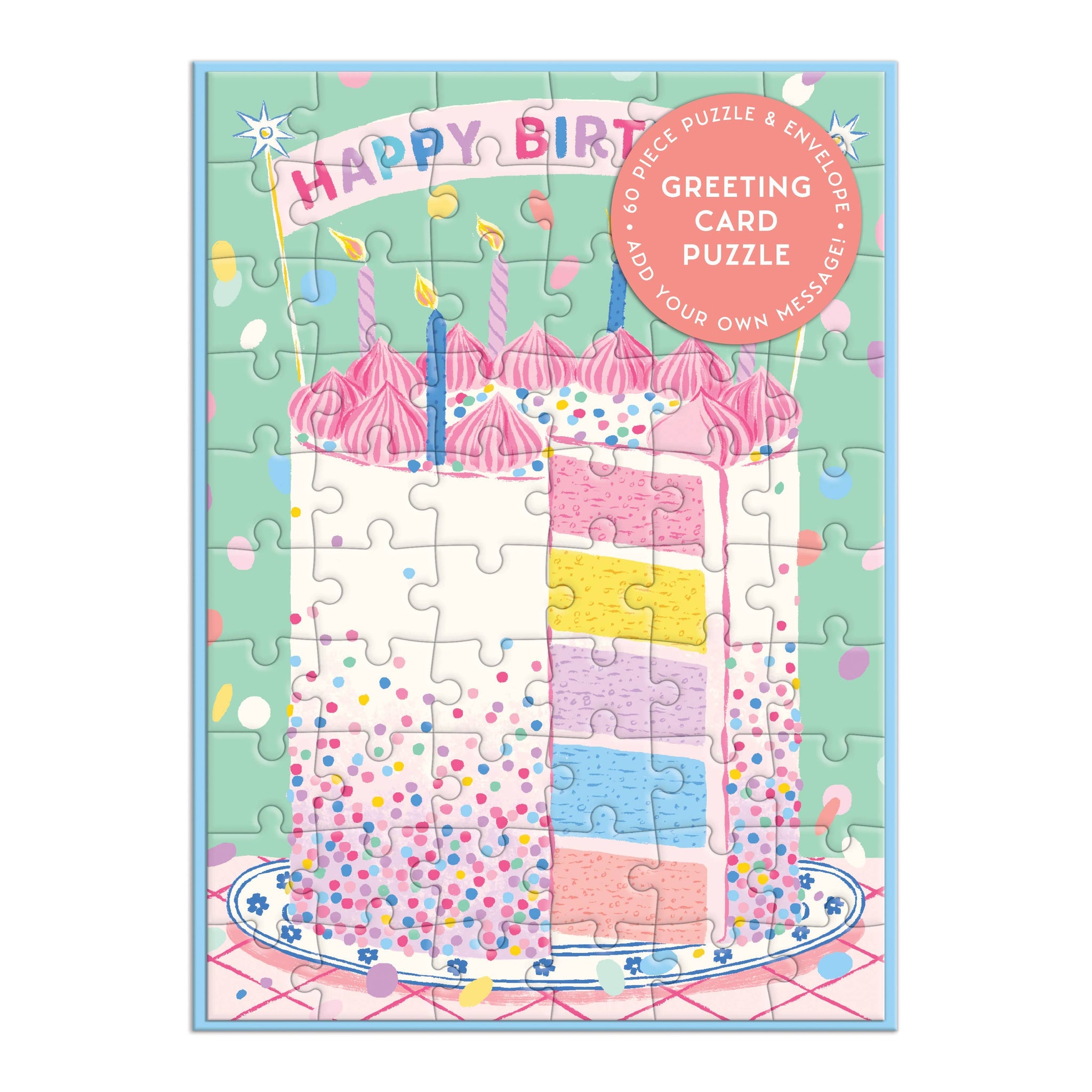 "Confetti Birthday Cake" Greeting Card Puzzle (60 Piece)