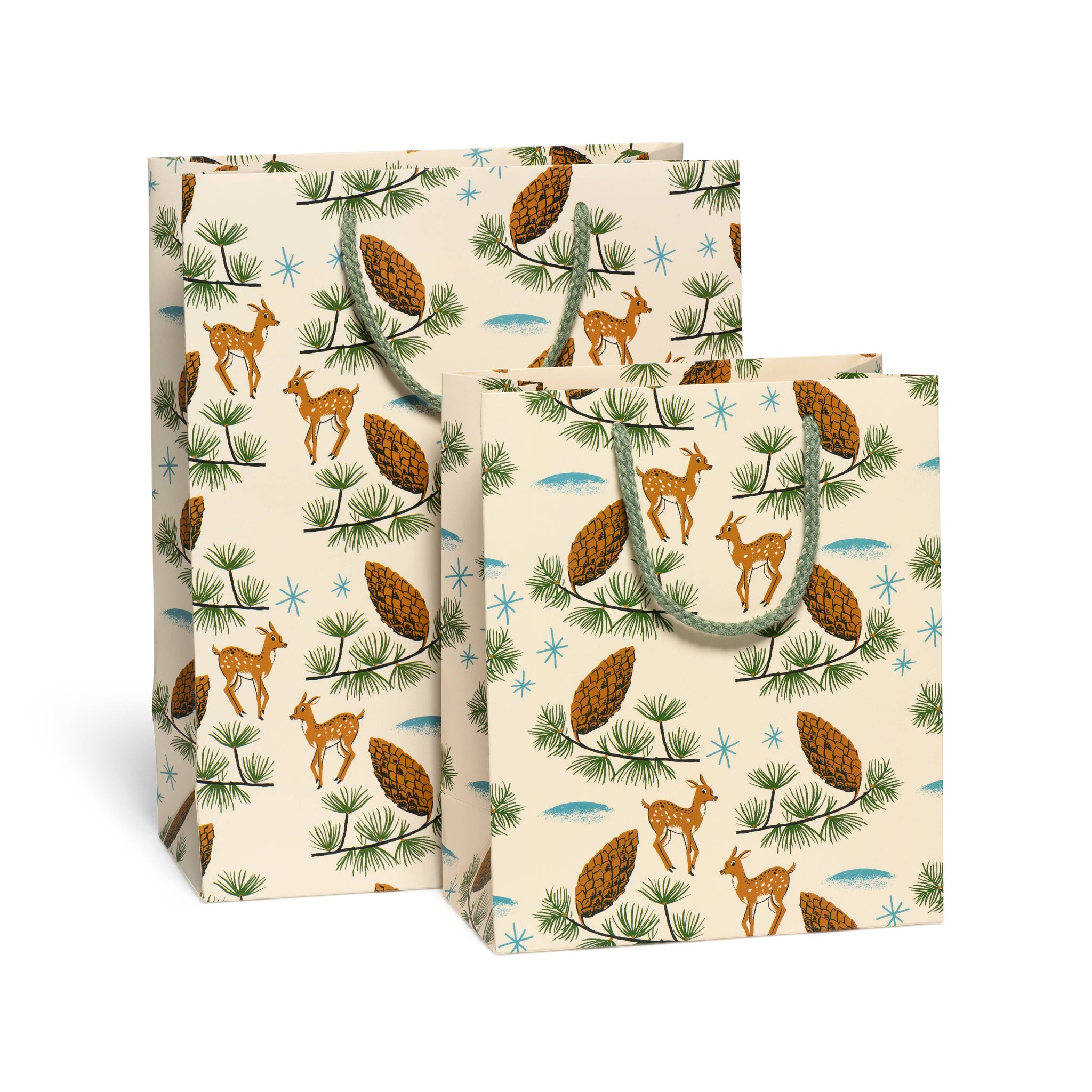 "Deer and Pine Cones" Gift Bags