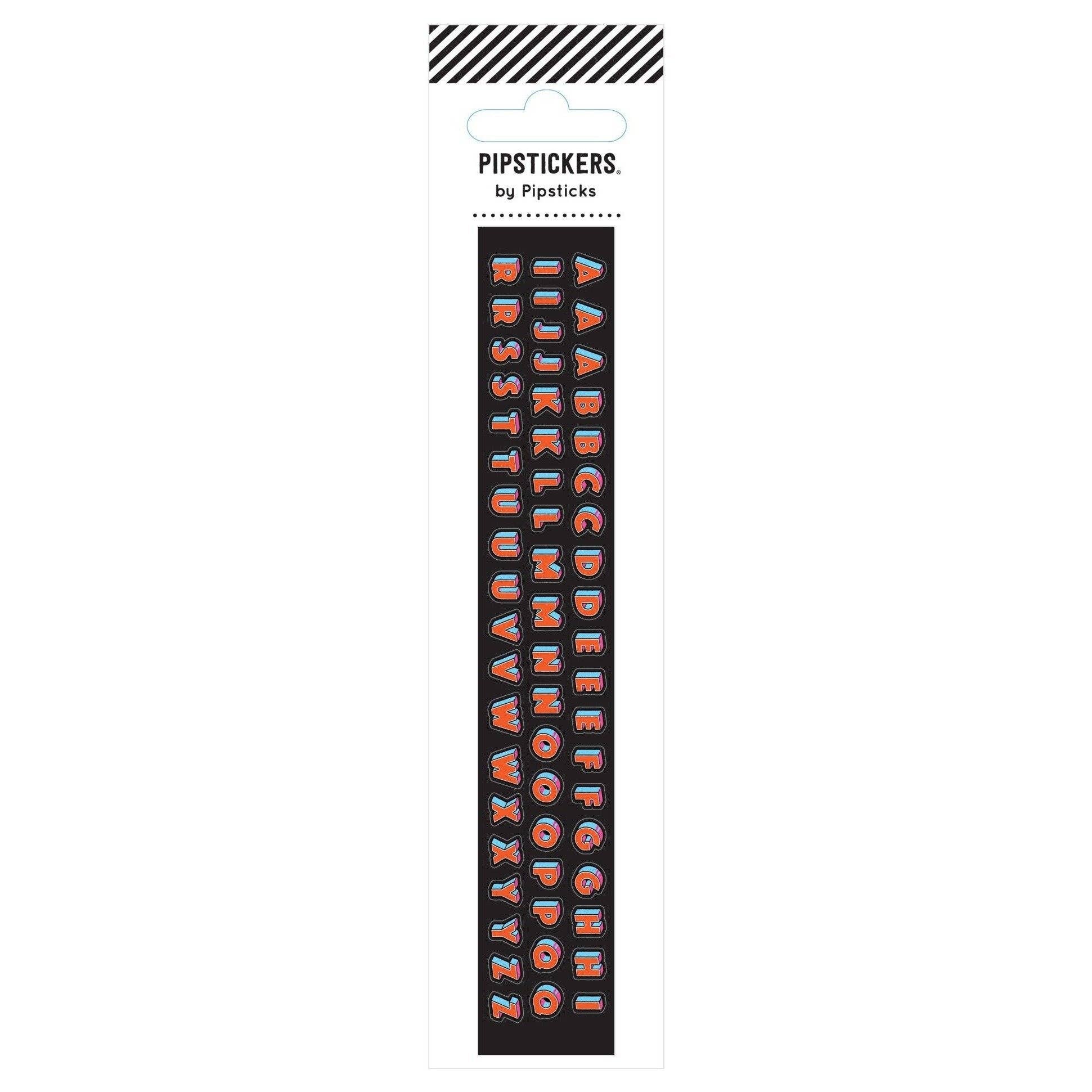 "Black & Red Alphabet" Mini Stickers