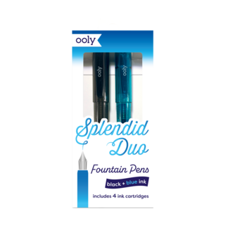 Splendid Duo Fountain Pens: Black & Blue Inks (Set of 2)