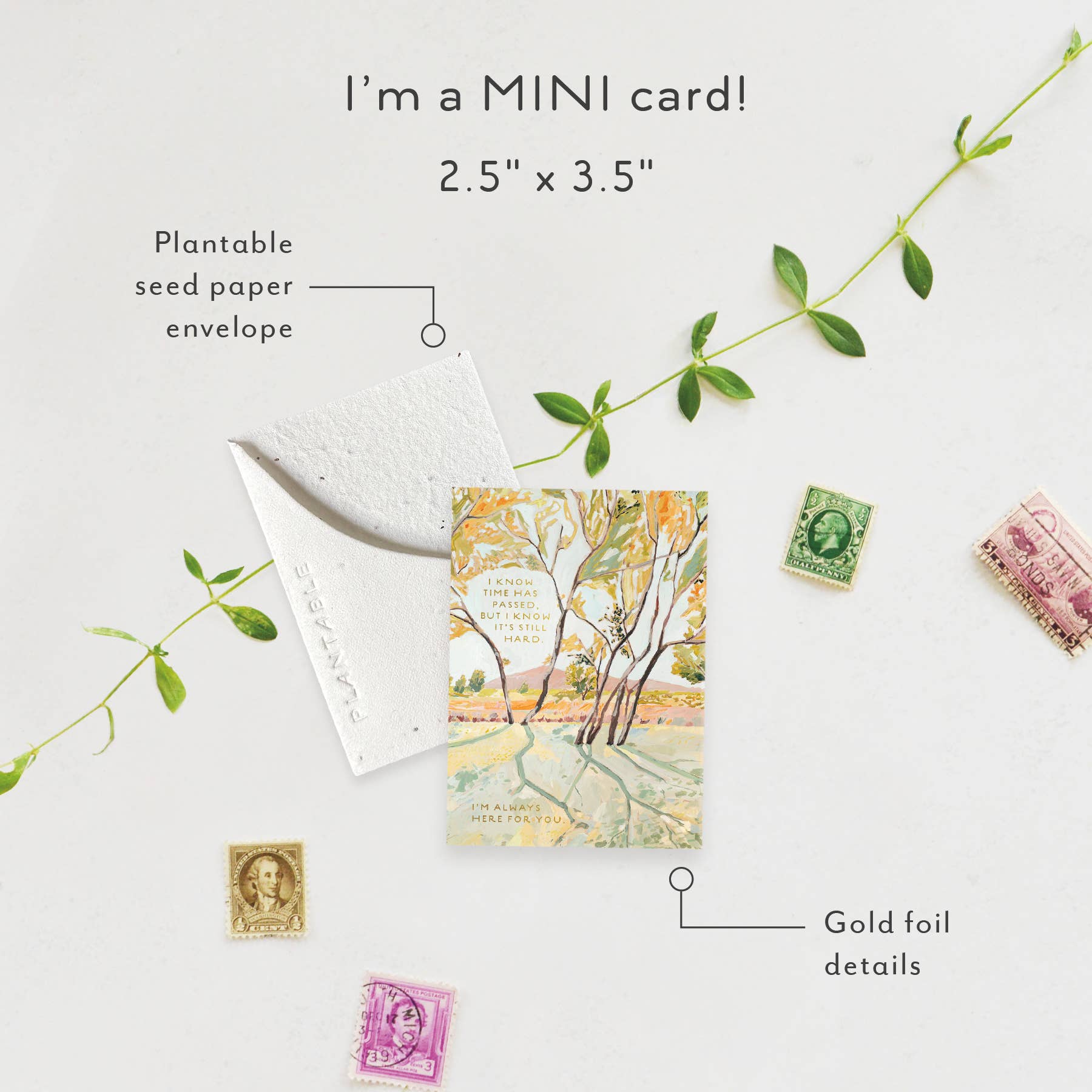 In the Shade Sprout - Sympathy Mini Greeting Card