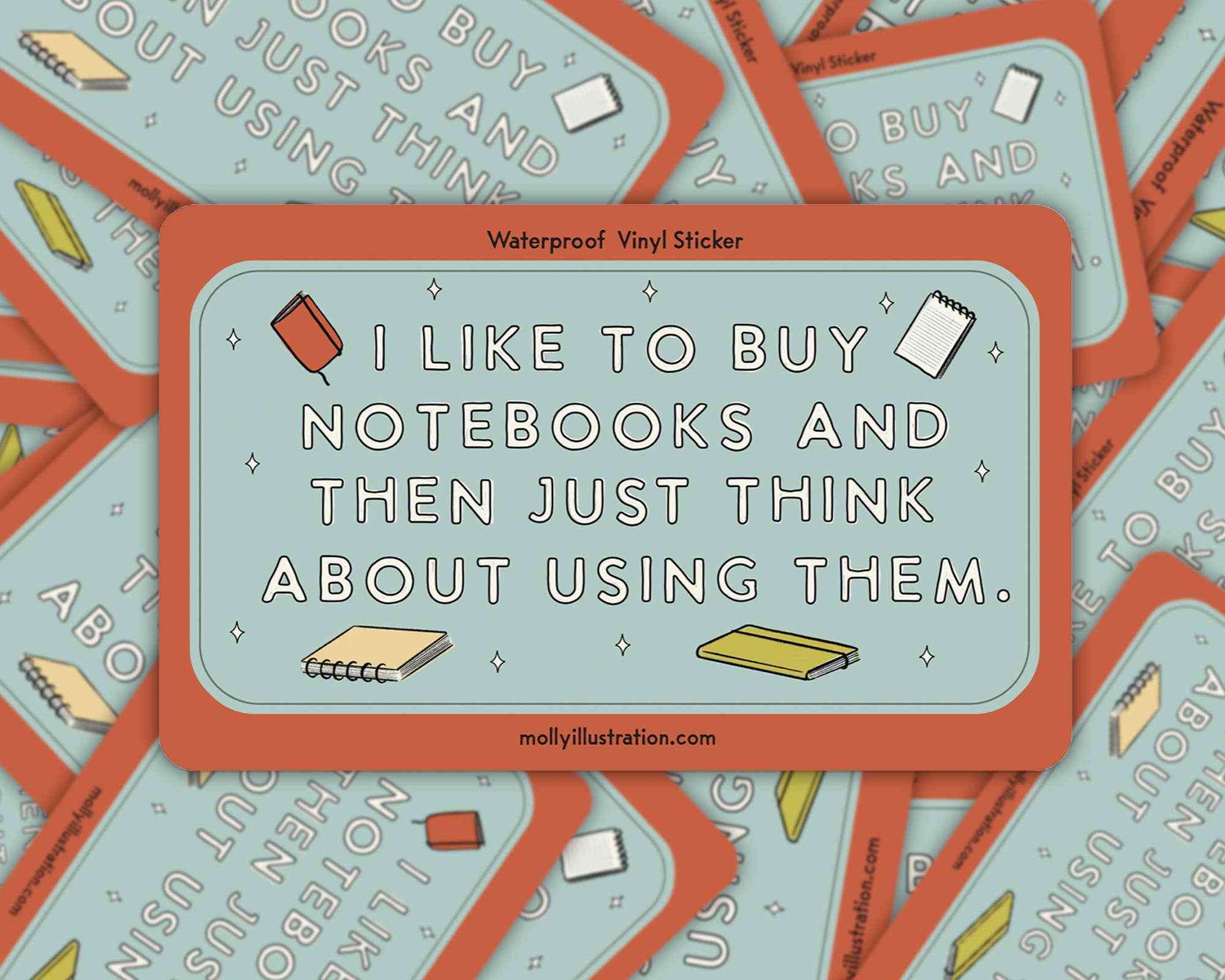 "I Like to Buy Notebooks" Waterproof Vinyl Sticker