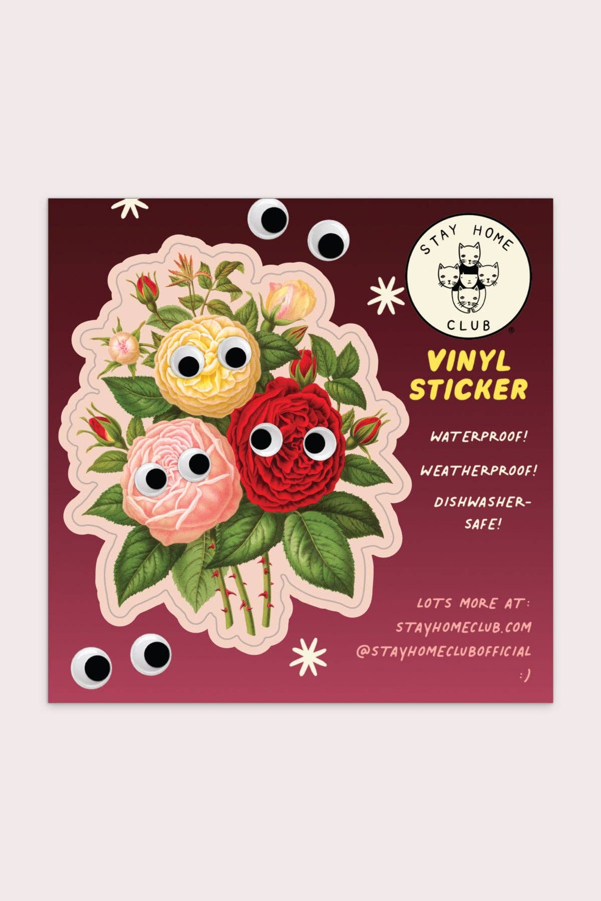"Googly Roses" Vinyl Sticker