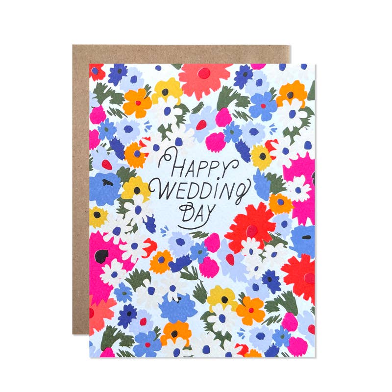 "Happy Wedding Day Garden" Greeting Card