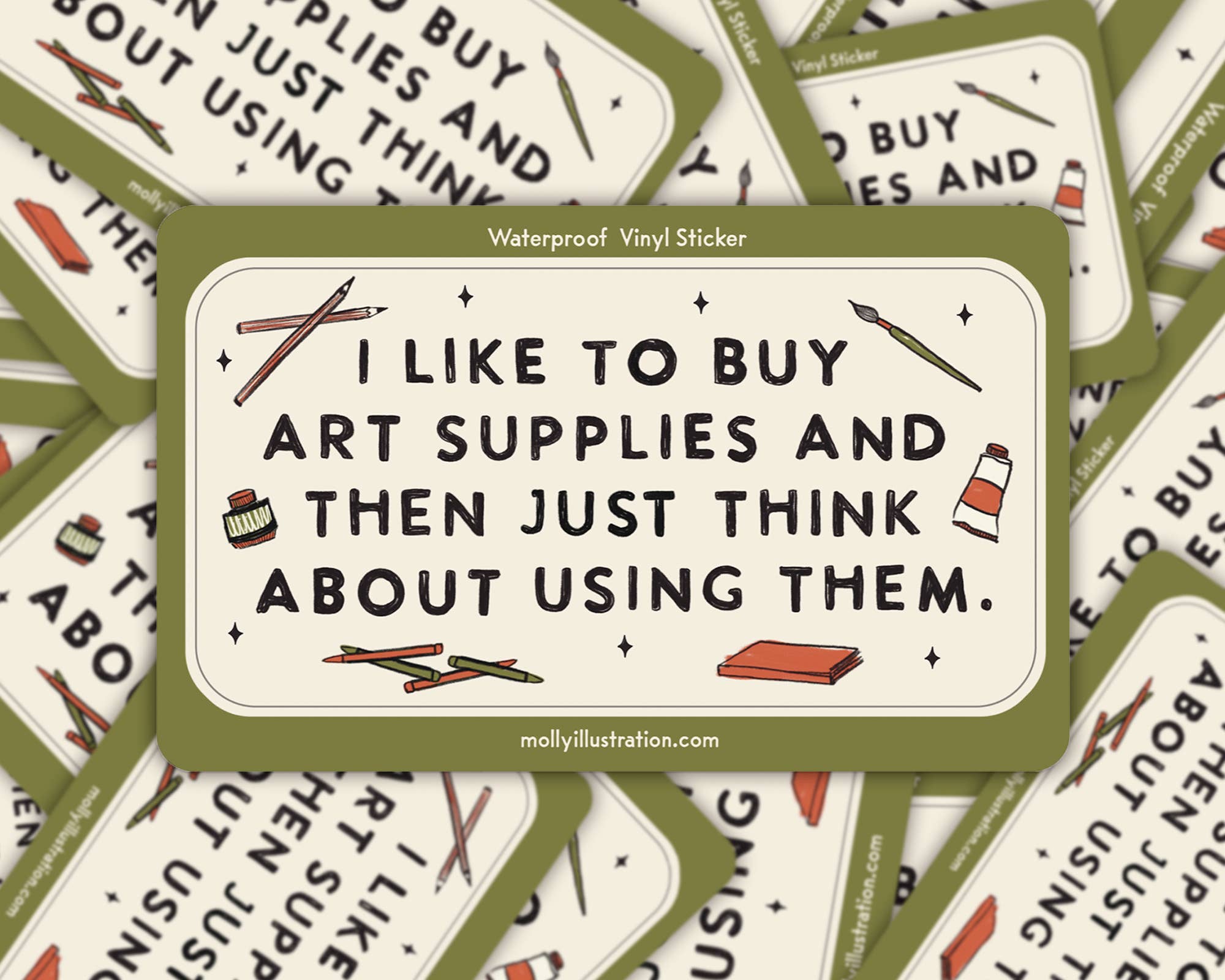 "I Like to Buy Art Supplies" Waterproof Vinyl Sticker