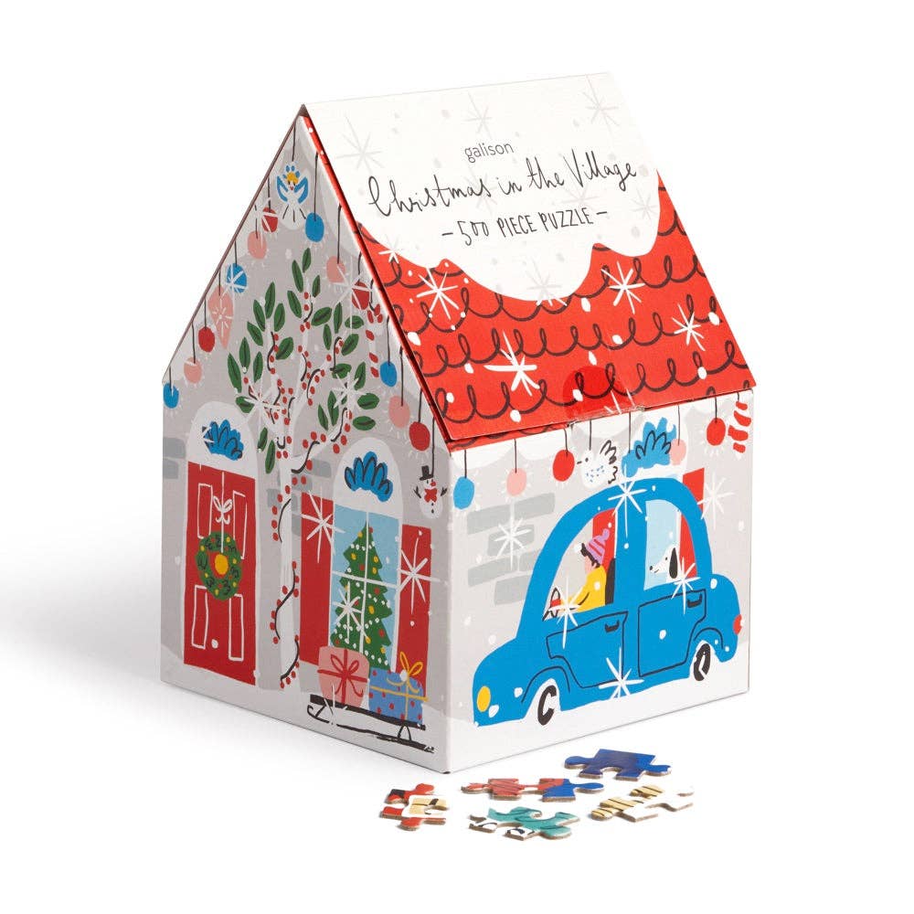 "Christmas in the Village" House Puzzle (500 Piece)