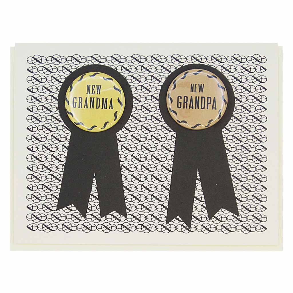 "New Grandparents" Greeting Card & Buttons