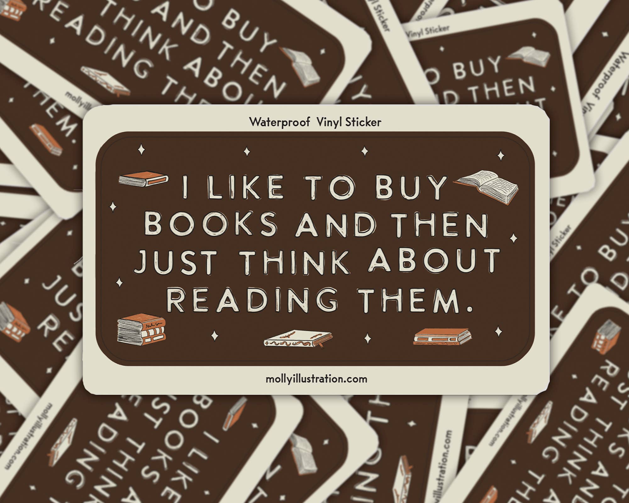 "I Like to Buy Books" Waterproof Vinyl Sticker