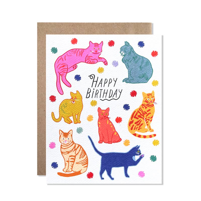 "Birthday Cats" Greeting Card