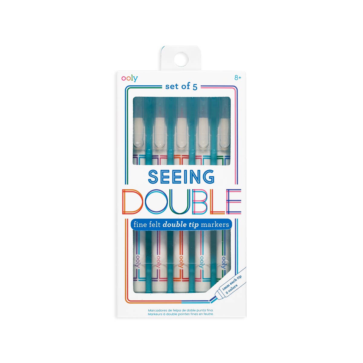 Seeing Double: Fine Felt Double-Tip Markers (Set of 5, 10 Colors)