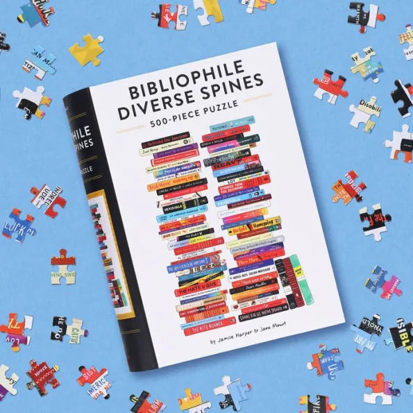"Bibliophile: Diverse Spines" Puzzle - 500 Piece