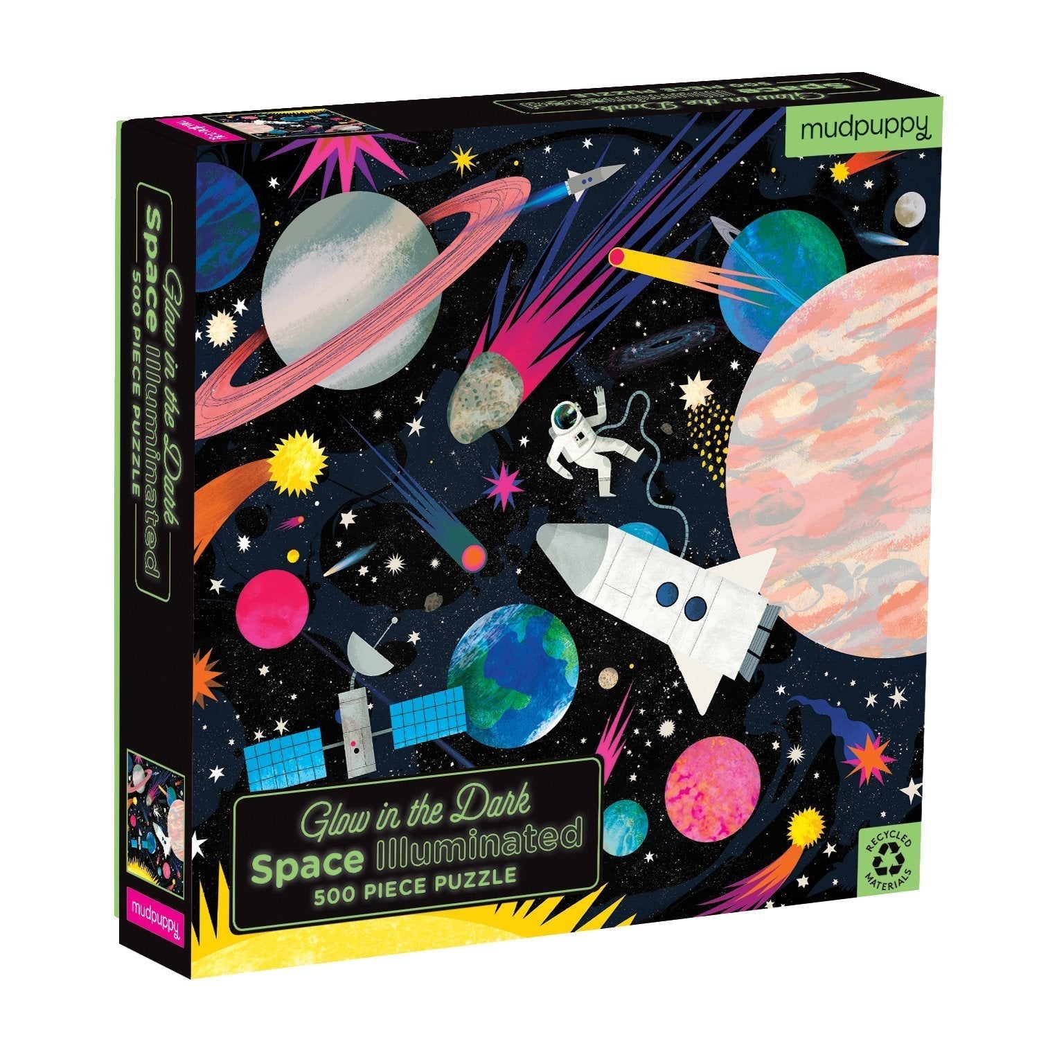 "Space Illuminated" Glow in the Dark Family Puzzle (500 Piece)