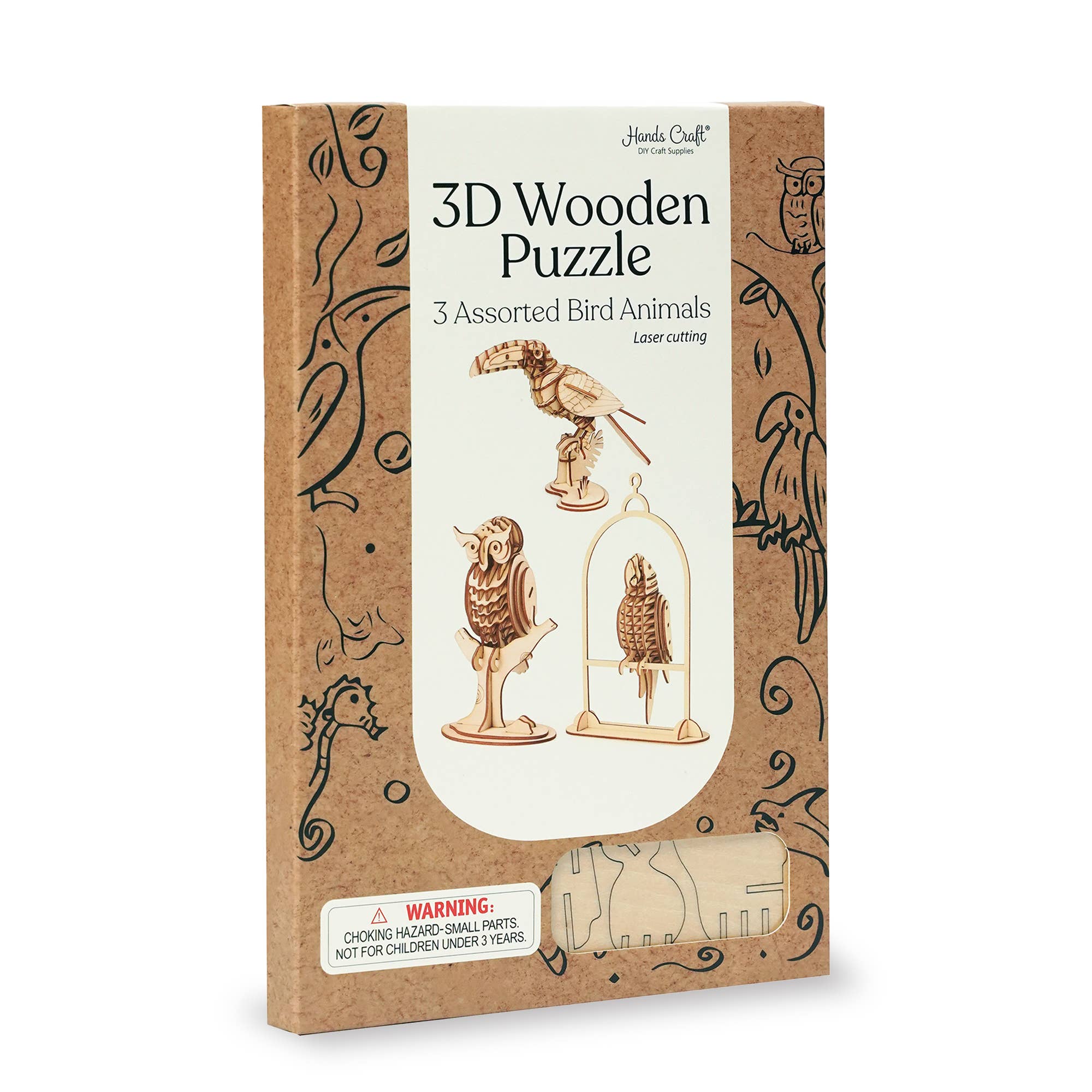 3D Wooden Puzzle - Bird Animals