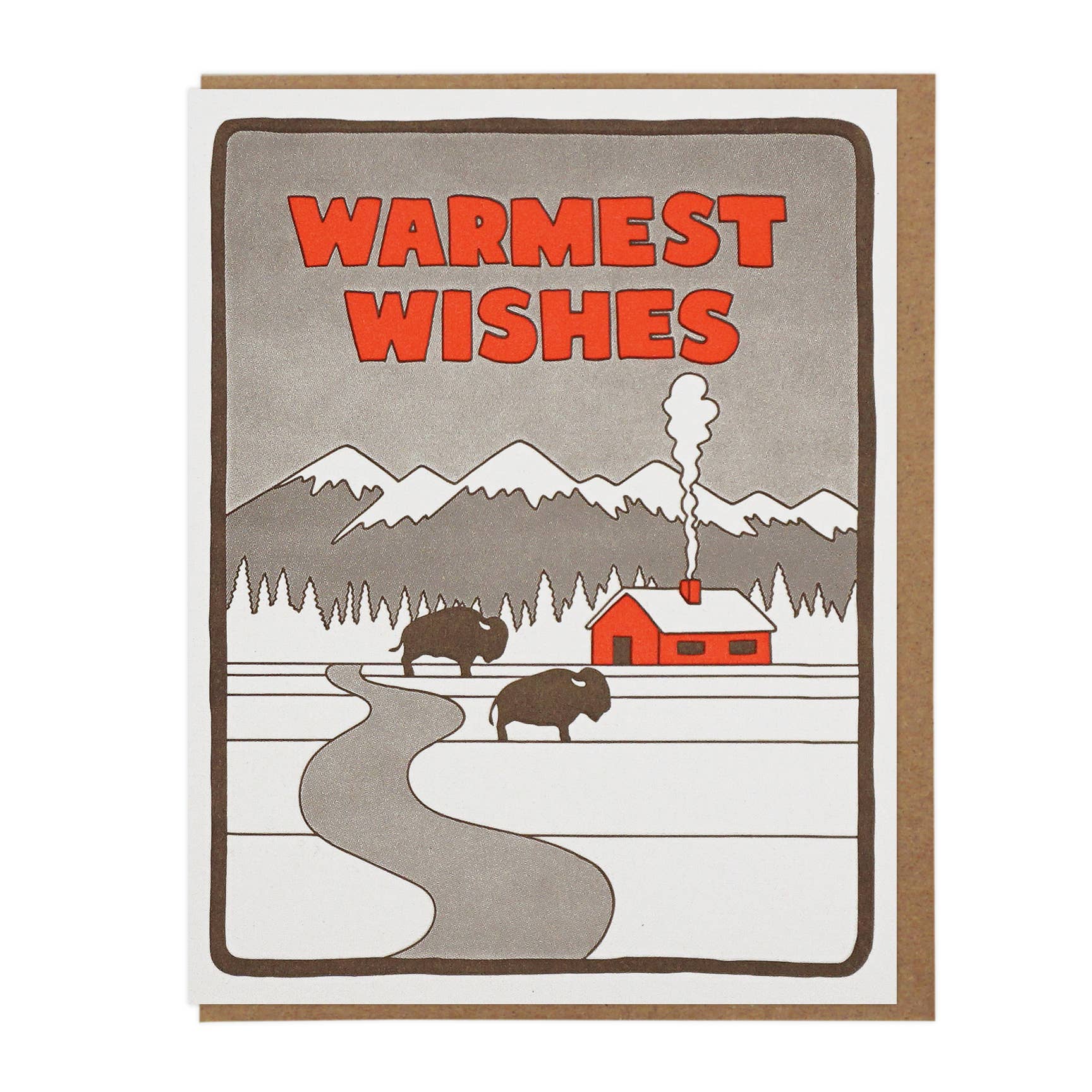 "Warmest Wishes Bison" Card