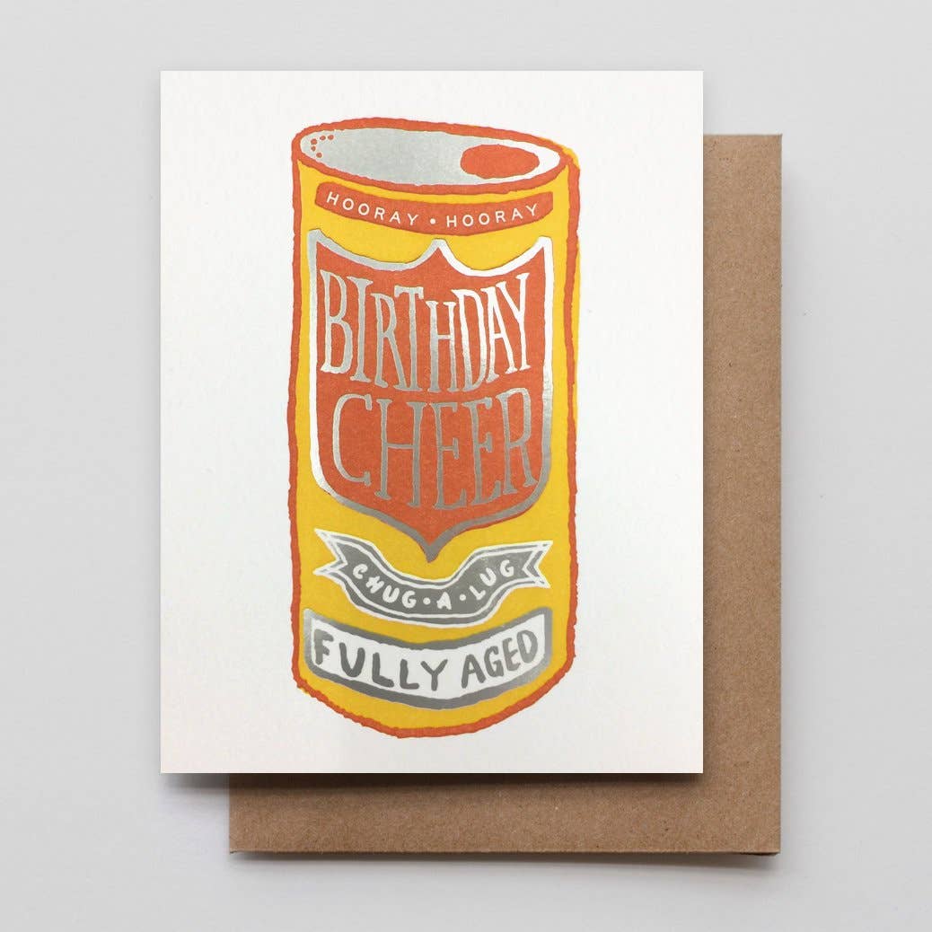 "Birthday Cheer Beer" Foiled Card