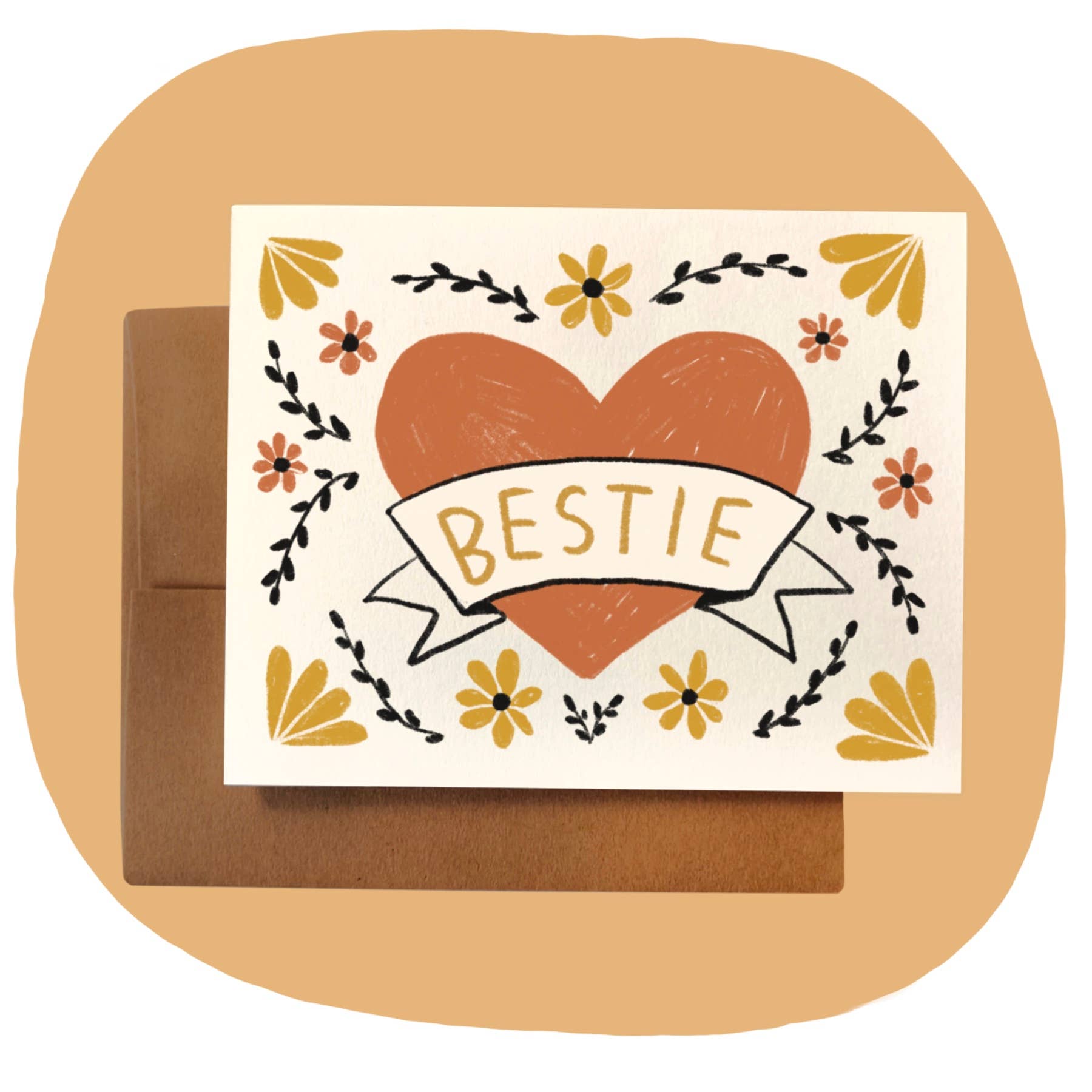 "BESTIE ~ CLASSIC HEART" Greeting Card