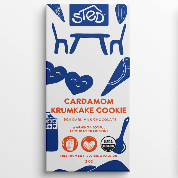 Cardamom Krumkake Cookie (50% Dark Milk Chocolate)