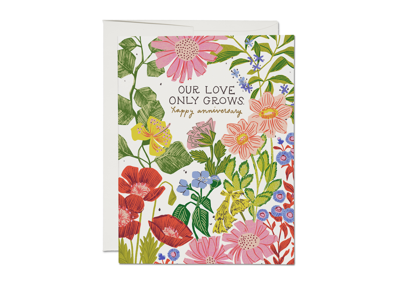 "Our Love Only Grows" Anniversary Greeting Card