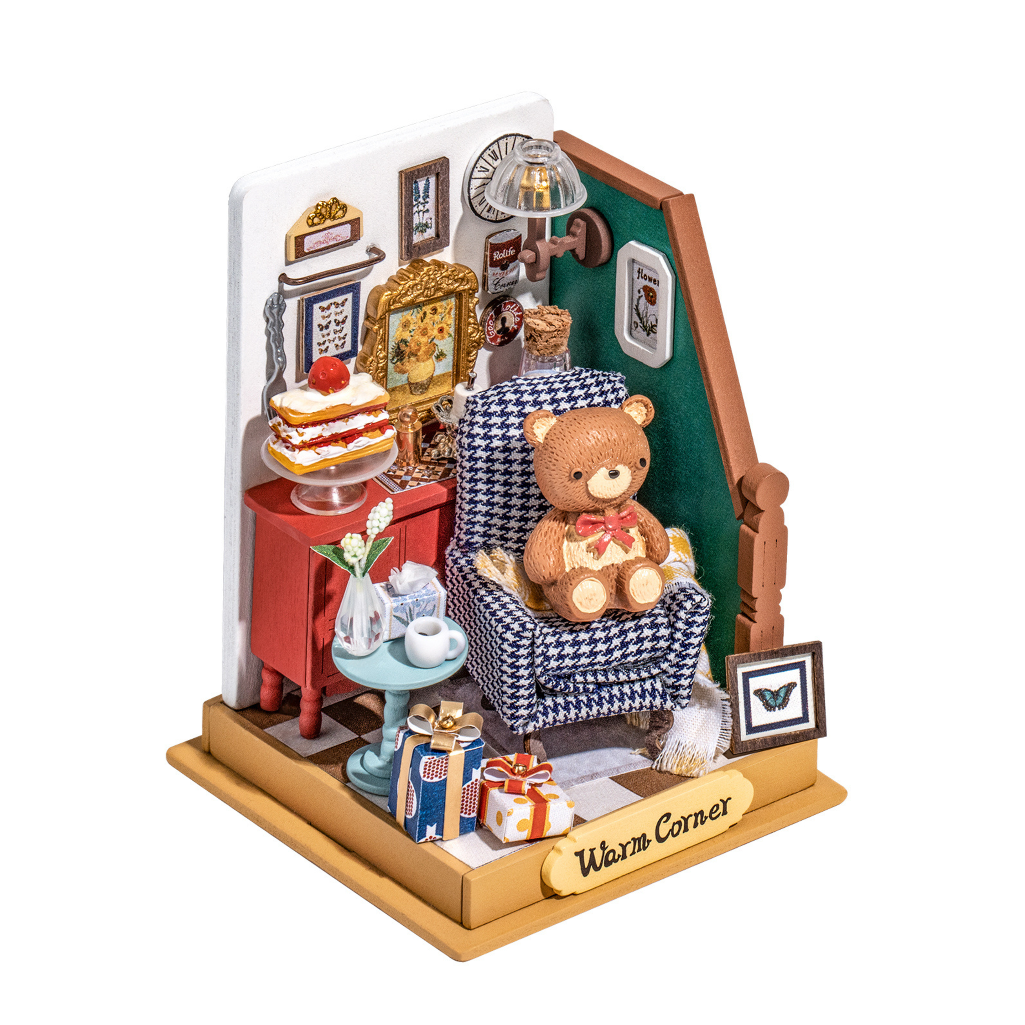 DIY Miniature House Kit: Holiday Living Room