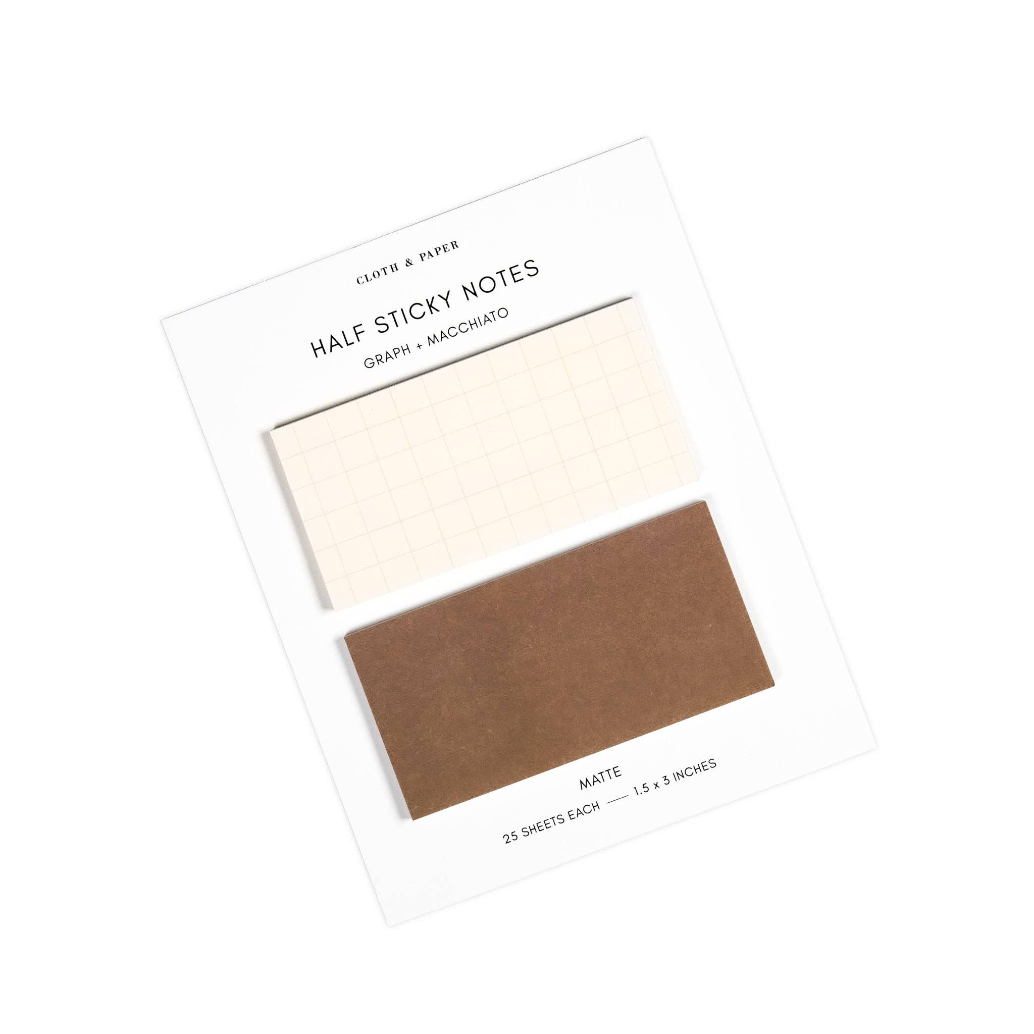 Sticky Note Half Half Sticky Notes - Graph + Macchiato – More Than Words