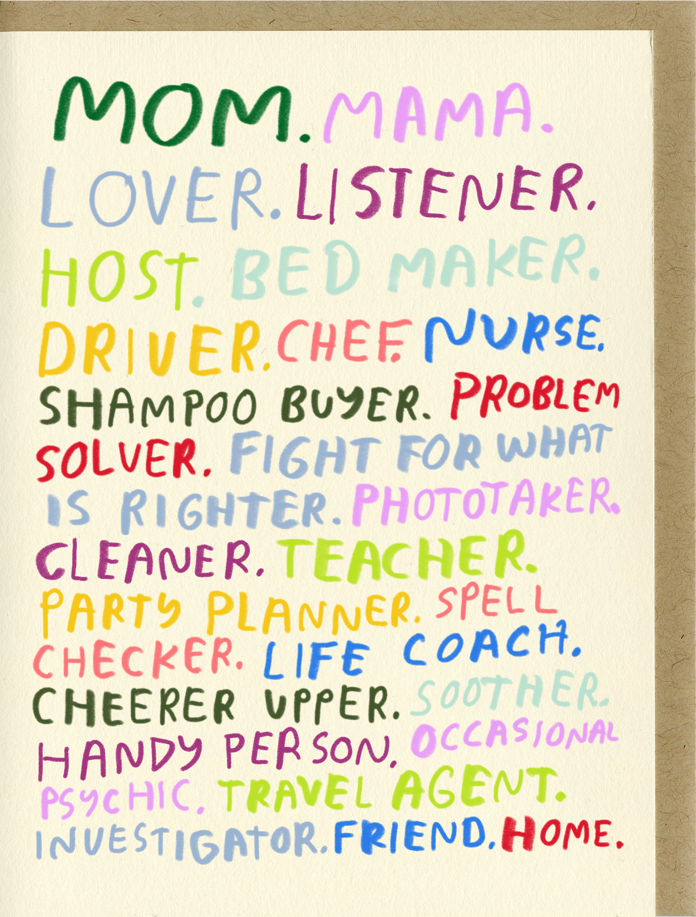 "Mom, You're All That" Card