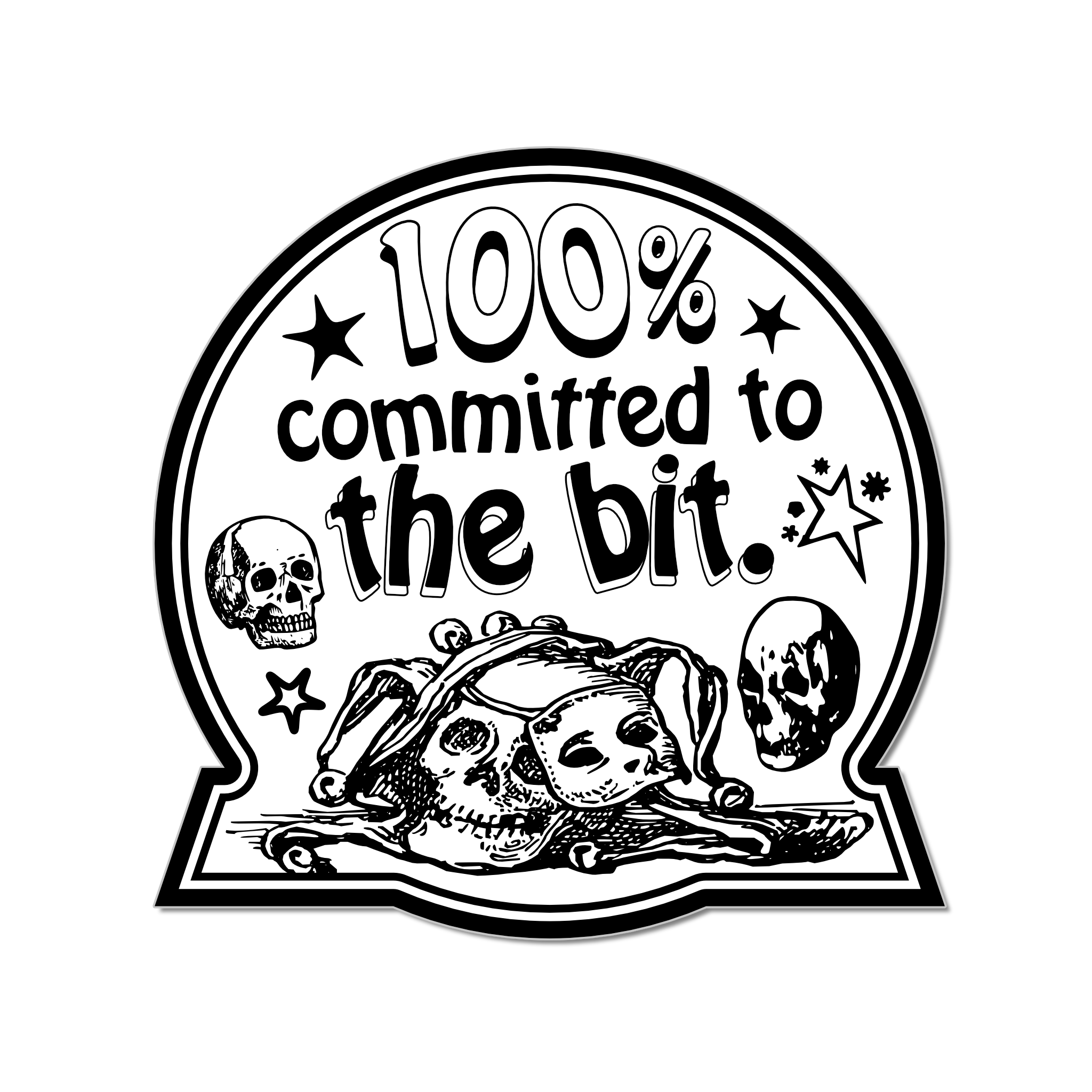 "Committed To The Bit" Sticker