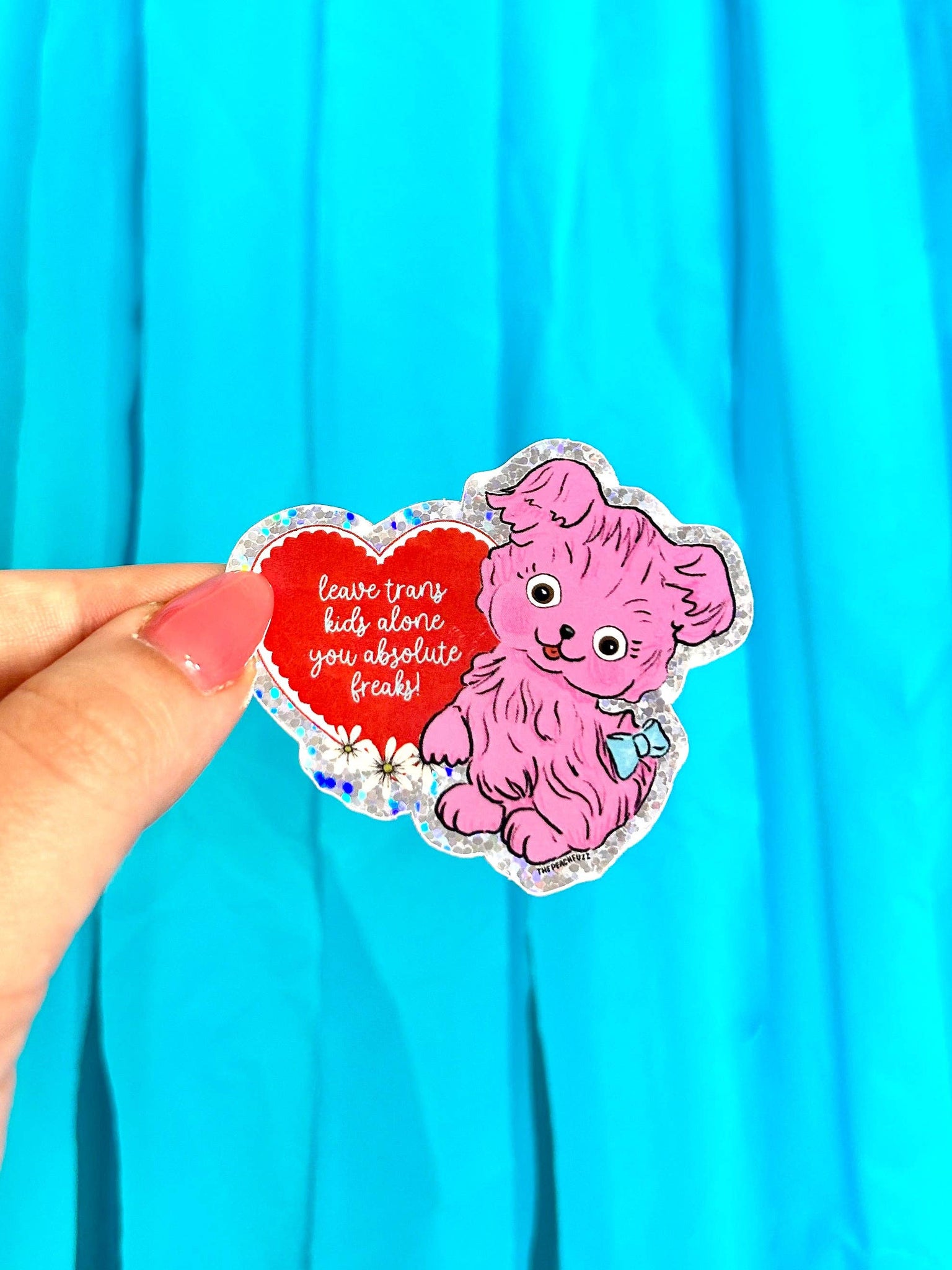 "Leave Trans Kids Alone" Glitter Sticker