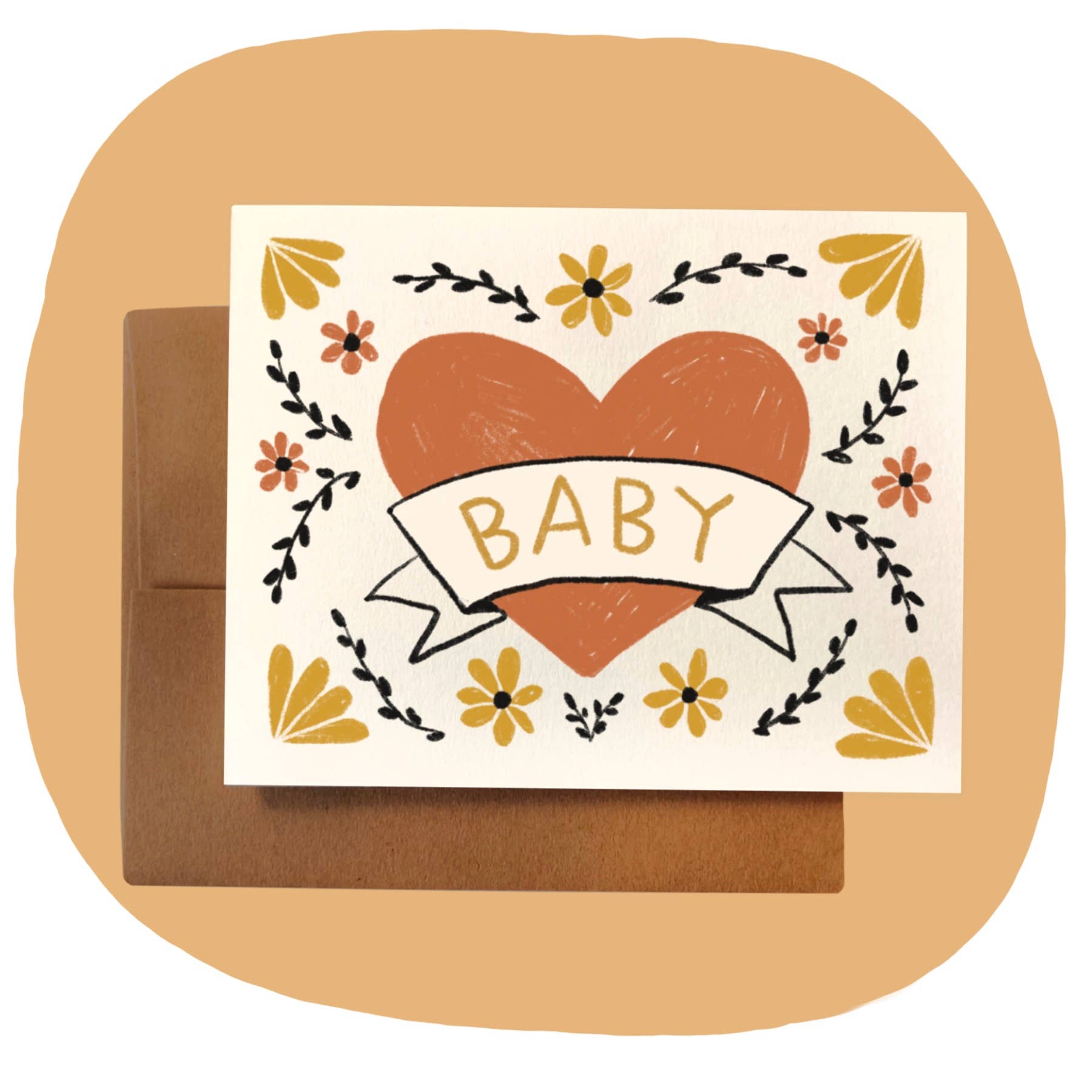 "BABY ~ CLASSIC HEART" Greeting Card