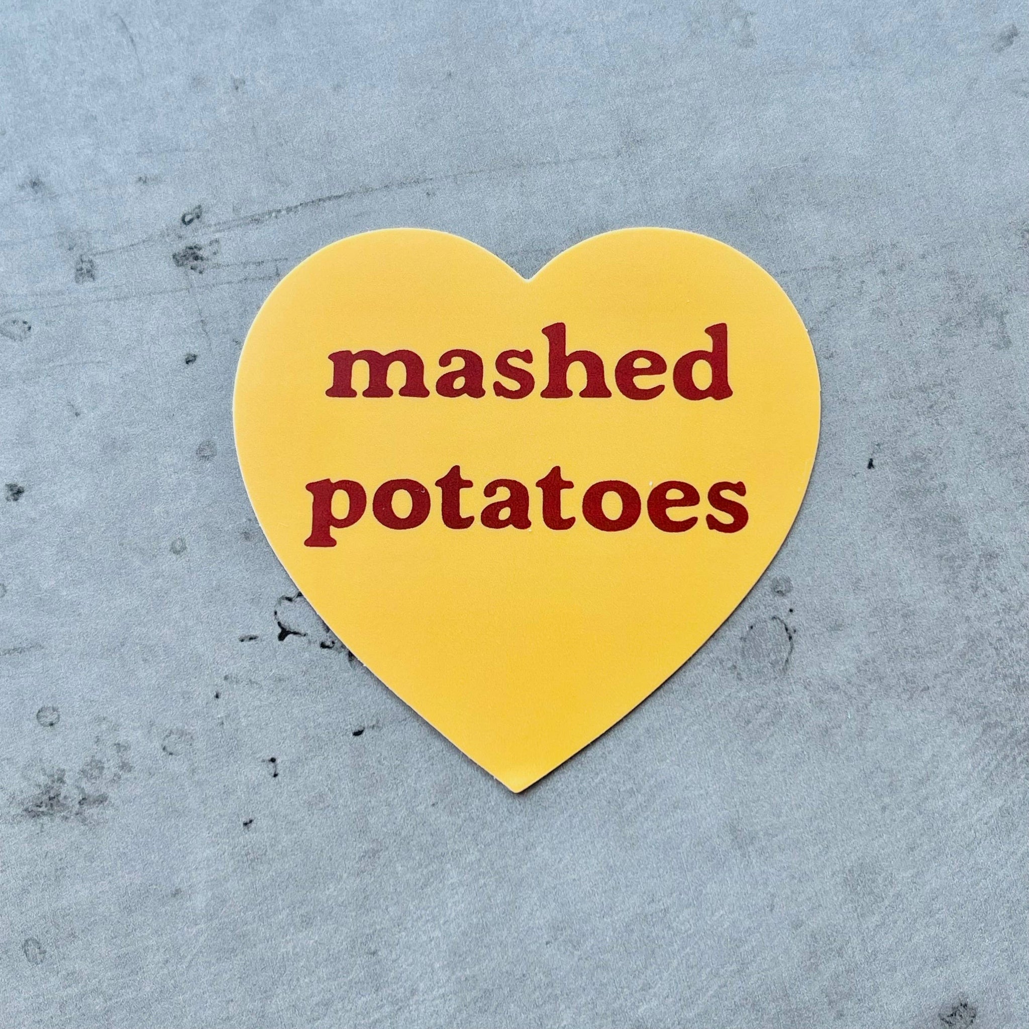 "Mashed Potatoes" Heart Sticker